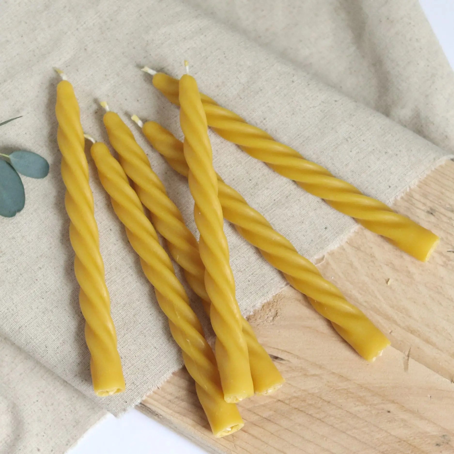 Twisted Tapered Beeswax Candles