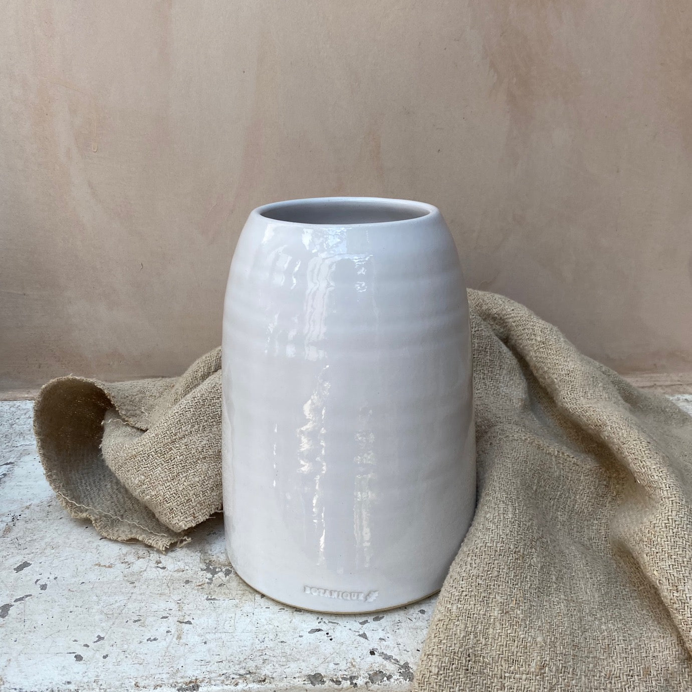 hand thrown ceramic vase by TB Stoneware for Botanique Workshop