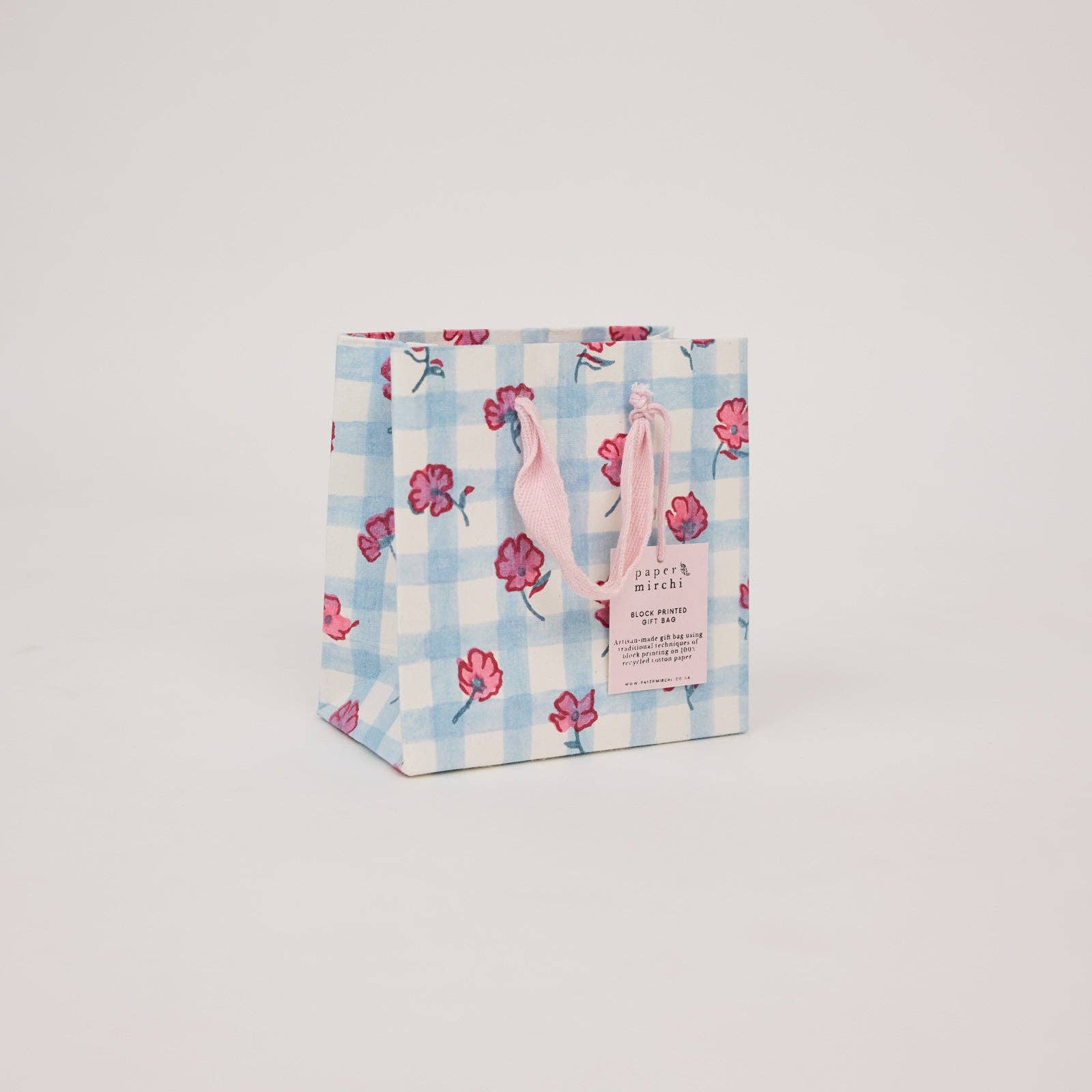 Block Printed Gift Bags (Small) - Pink Sorbet