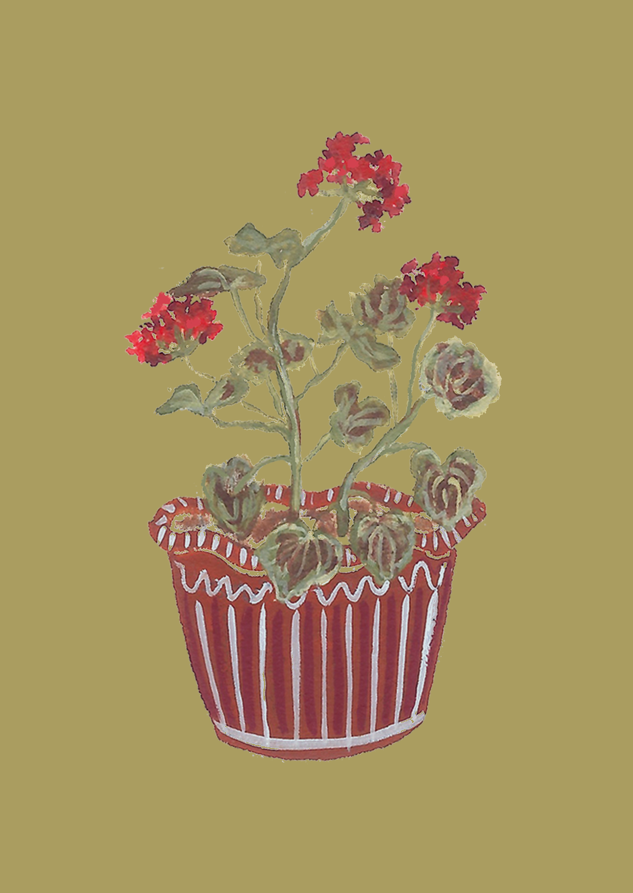Red Geraniums mini card