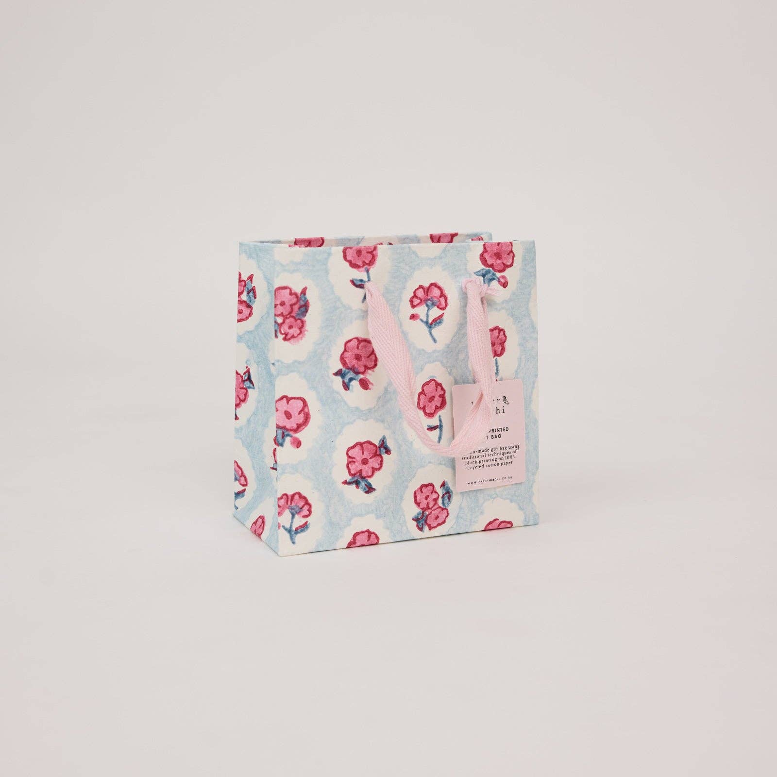 Block Printed Gift Bags (Small) - Pink Sorbet