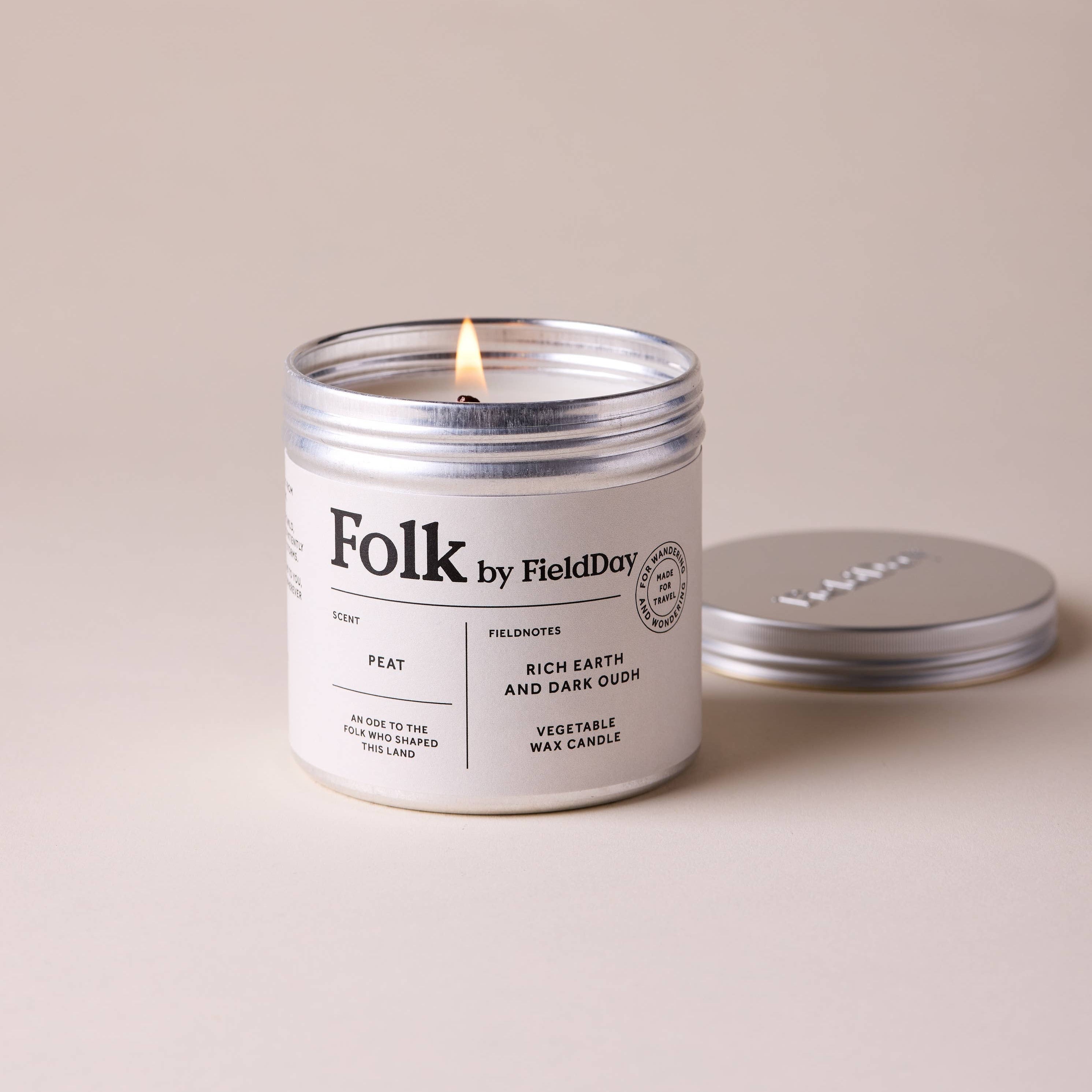 Folk Tin Candle | Peat