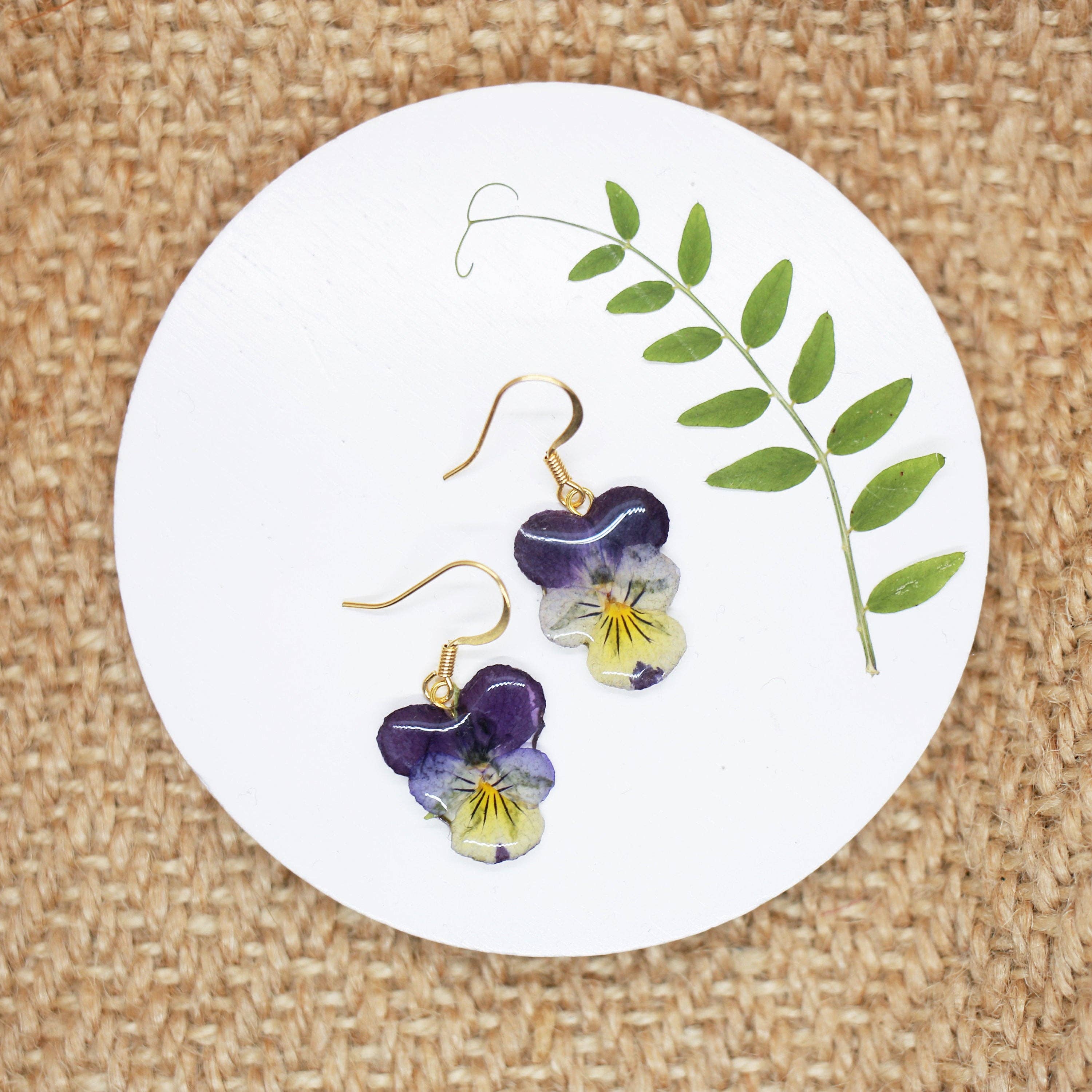 Pansies Dangle Earring (Violas)