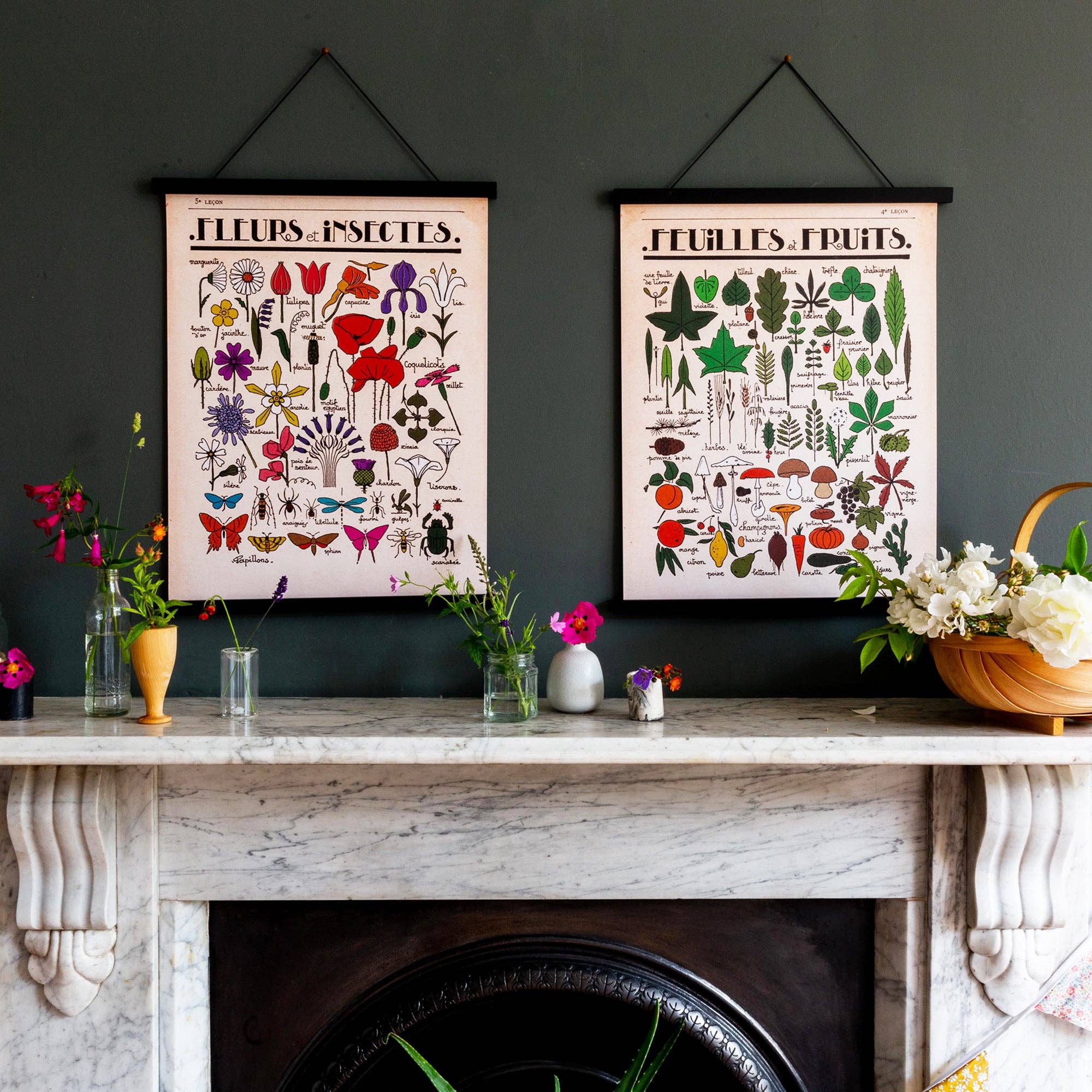 Fleurs et Insectes Fine Art Print | A3