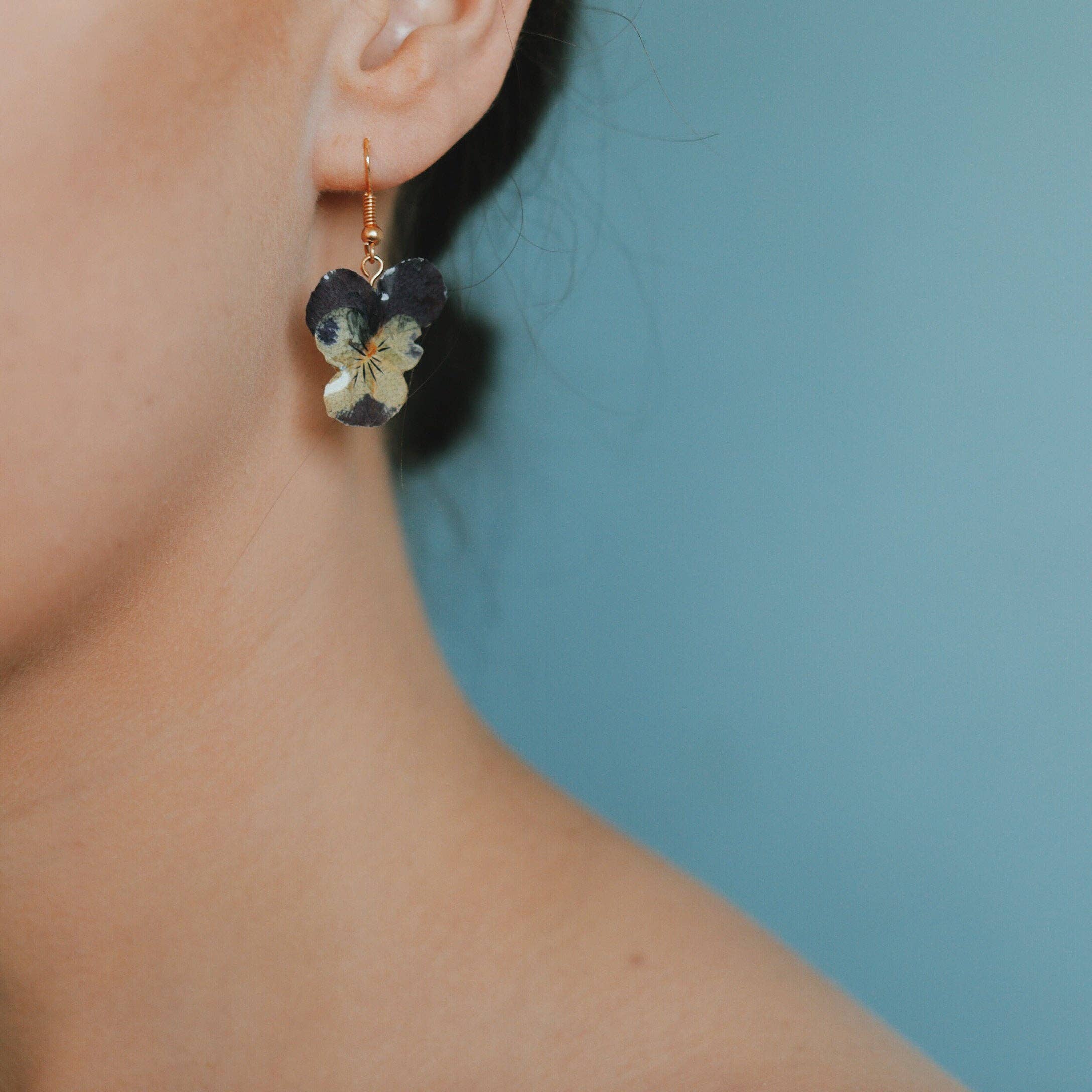 Pansies Dangle Earring (Violas)