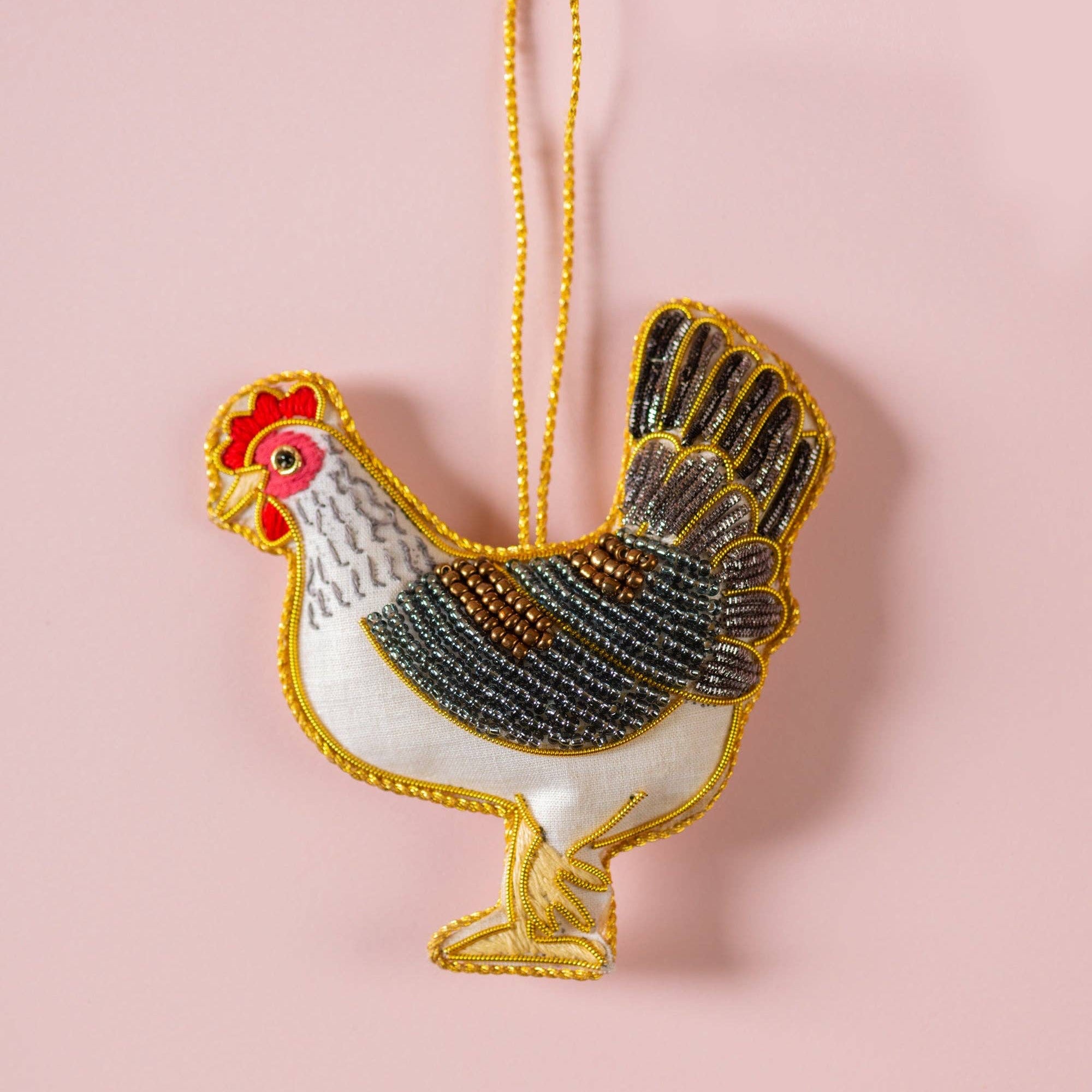 Beaded Chicken Decoration