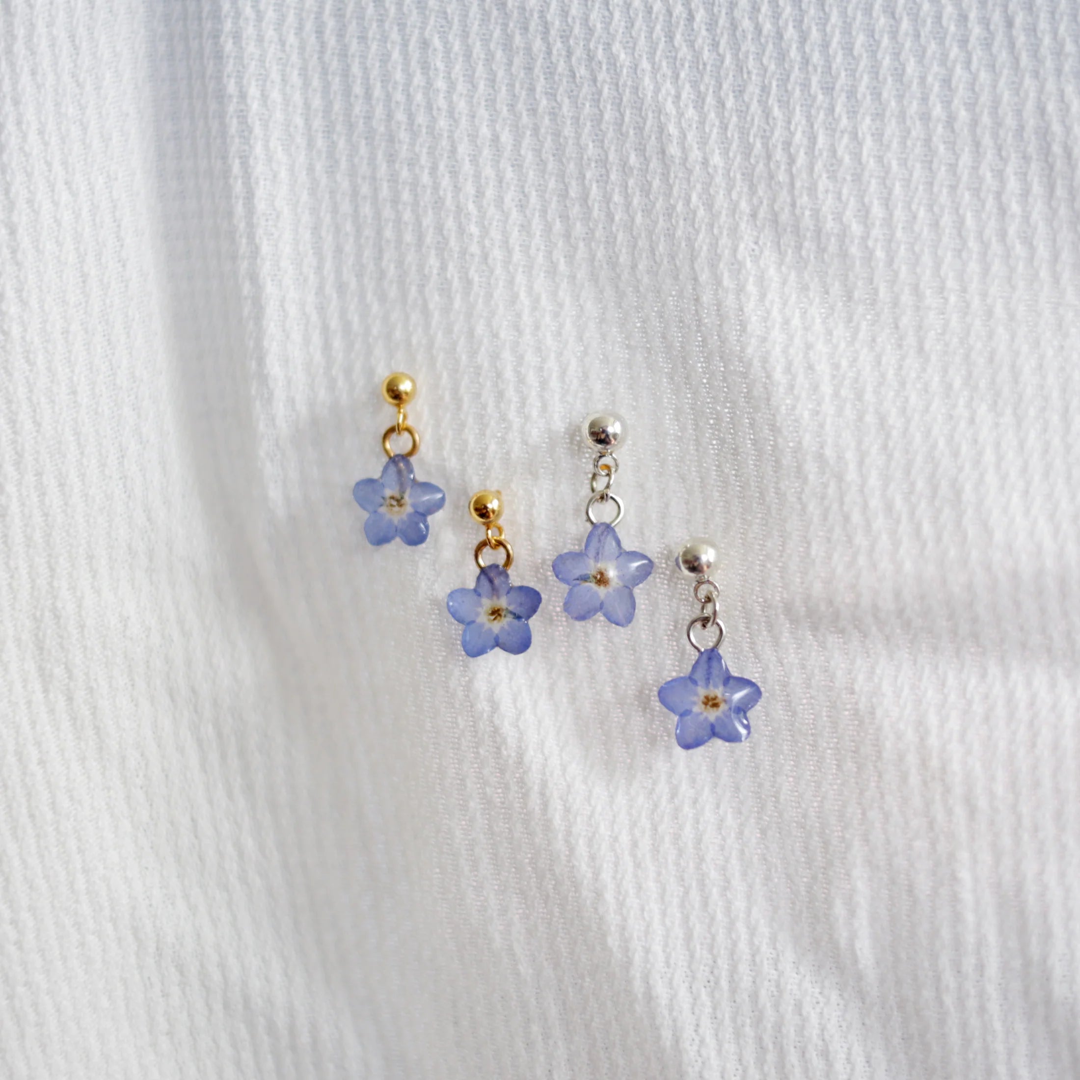 Forget Me Not Dangle Stud Earrings