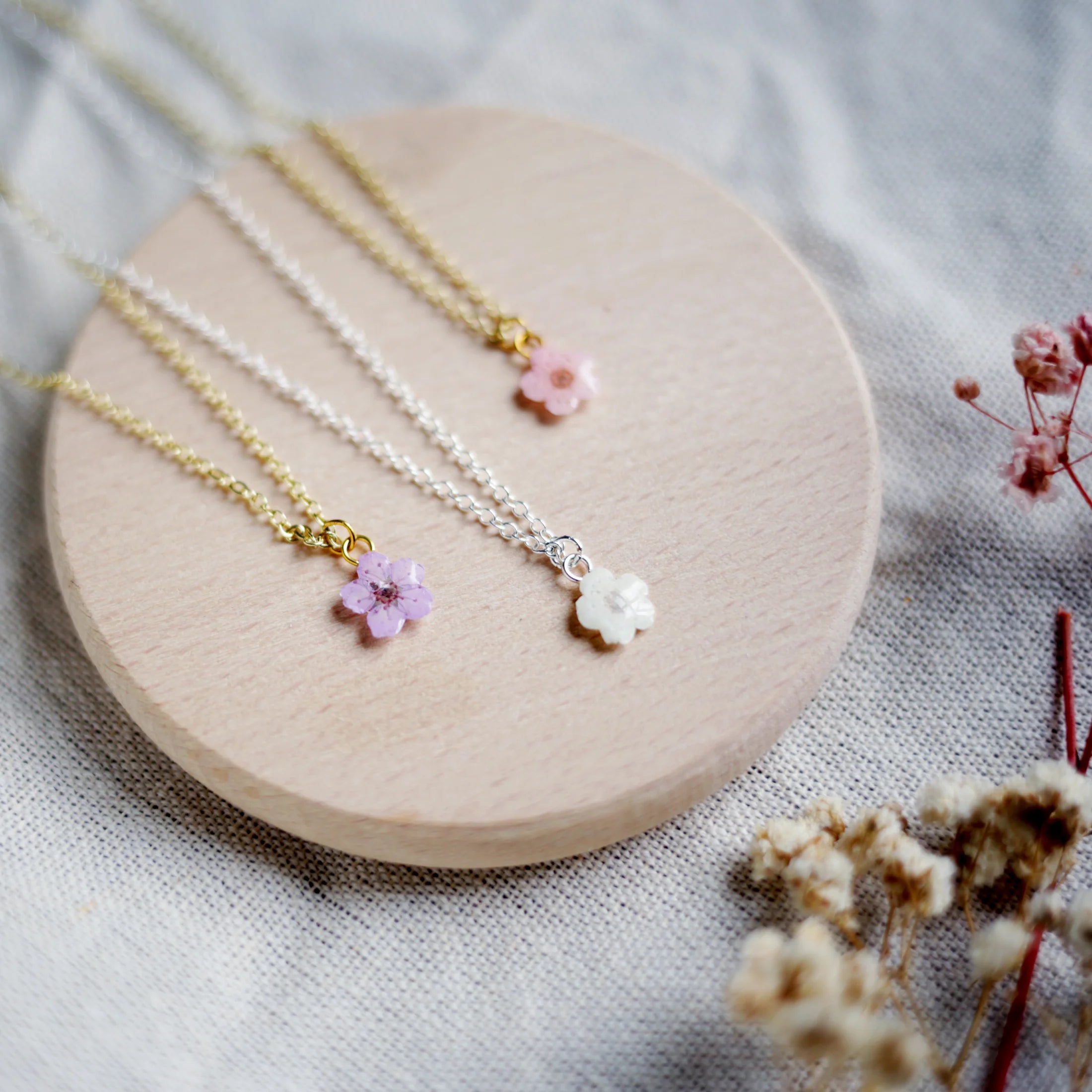 Pastel Pink Blossom Necklace