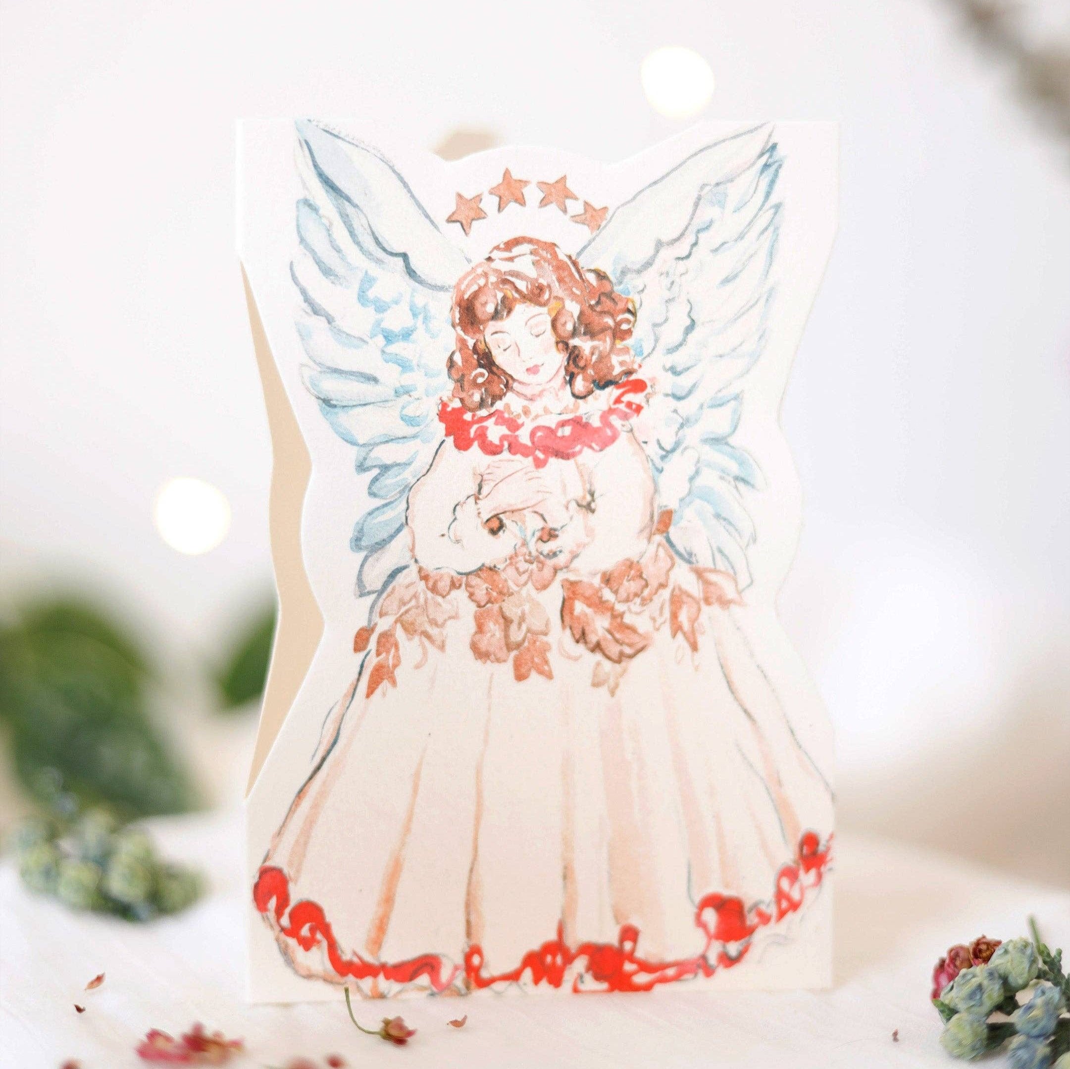 Merry Angel Die Cut Christmas Card