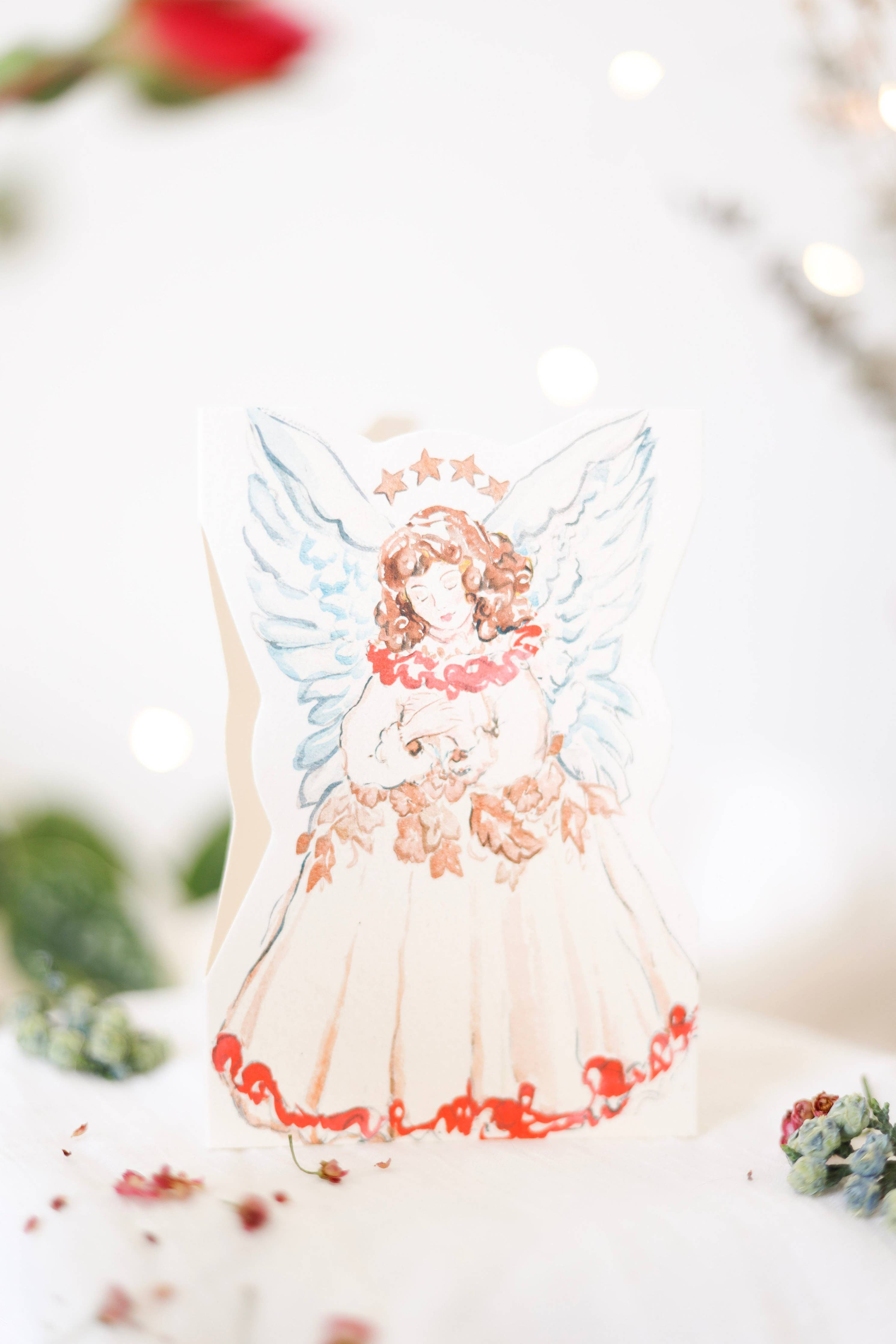 Merry Angel Die Cut Christmas Card