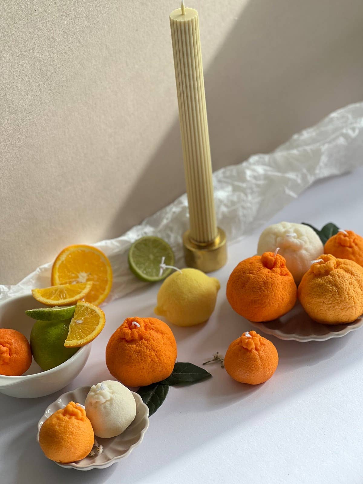 Soy wax Unscented Orange shaped candle | Orange | Large