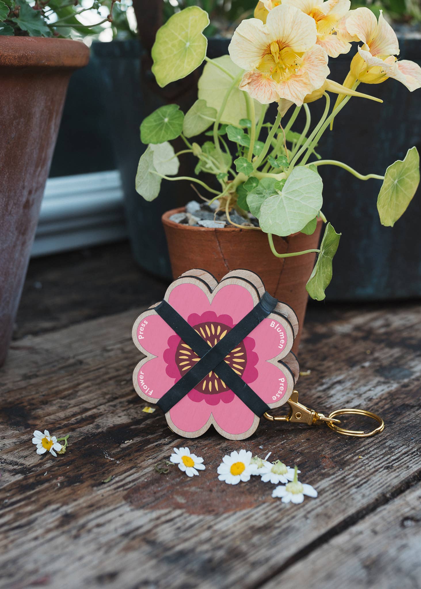 Keyring Flower Press | Pinks & Blues