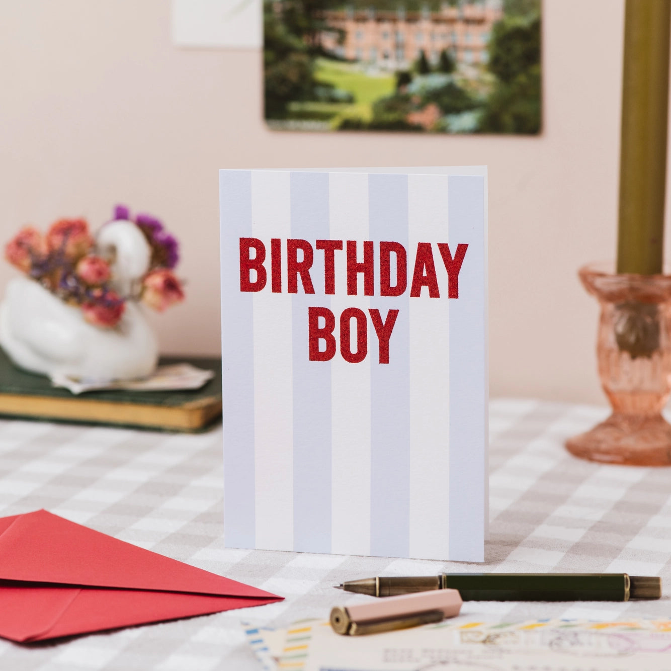 'Birthday Boy' Stripe Greetings Card