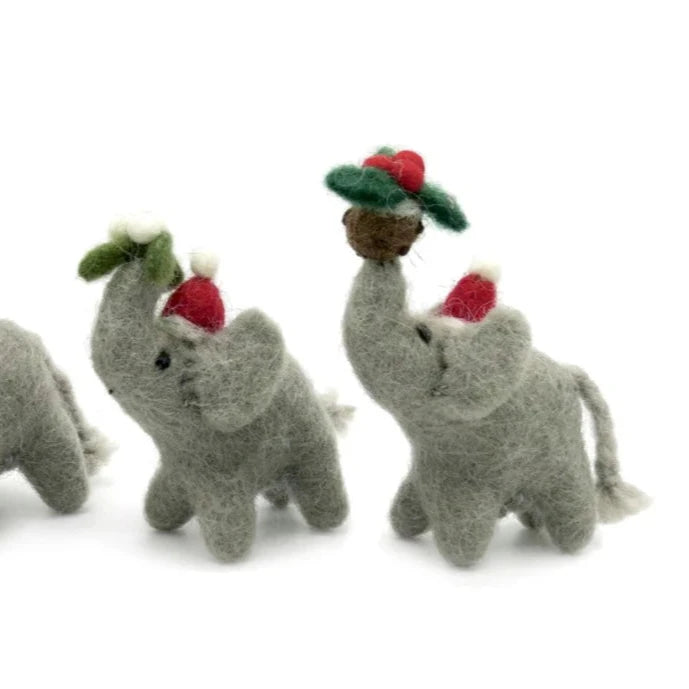 Felt Animal Christmas Tree Decoration | Elephant