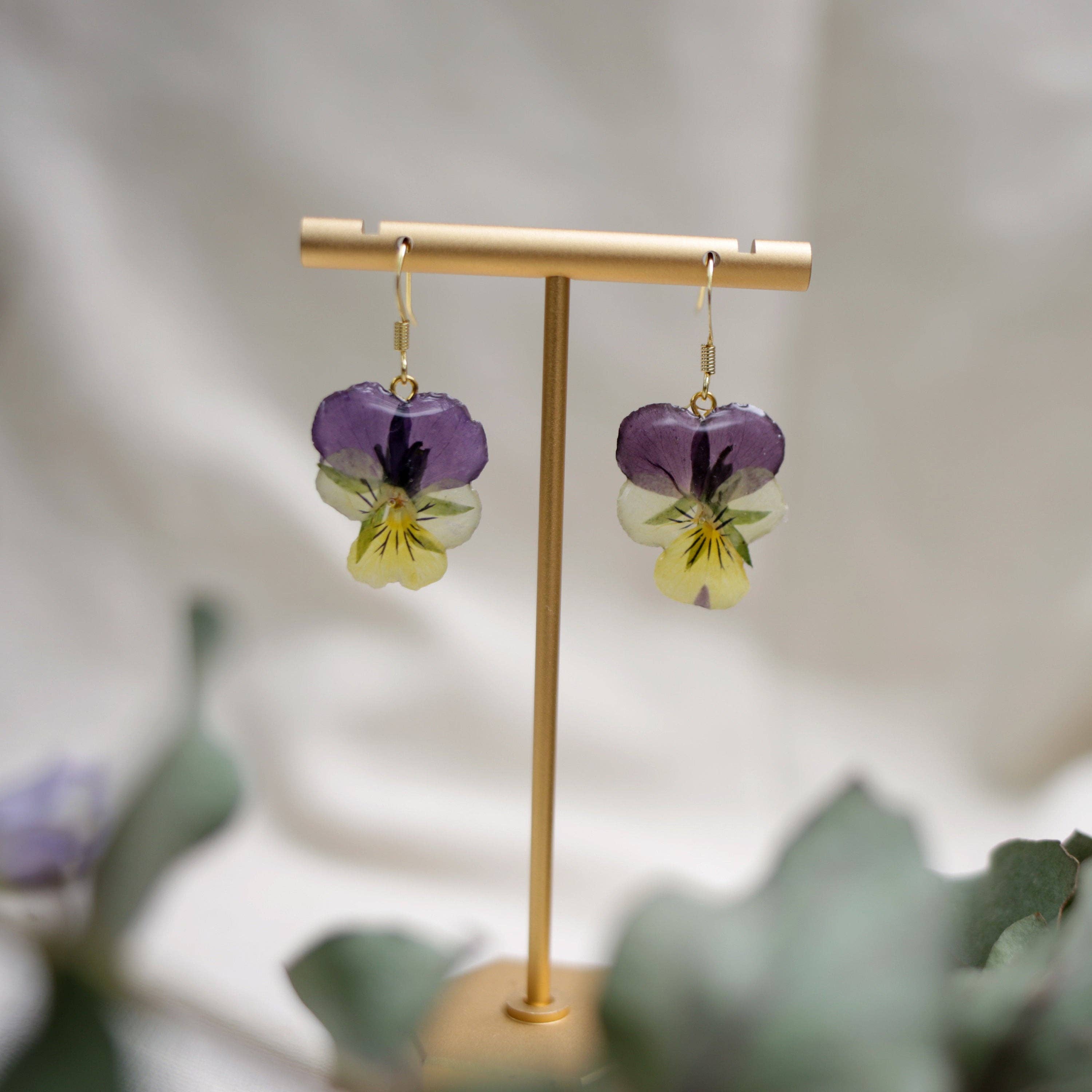 Pansies Dangle Earring (Violas)