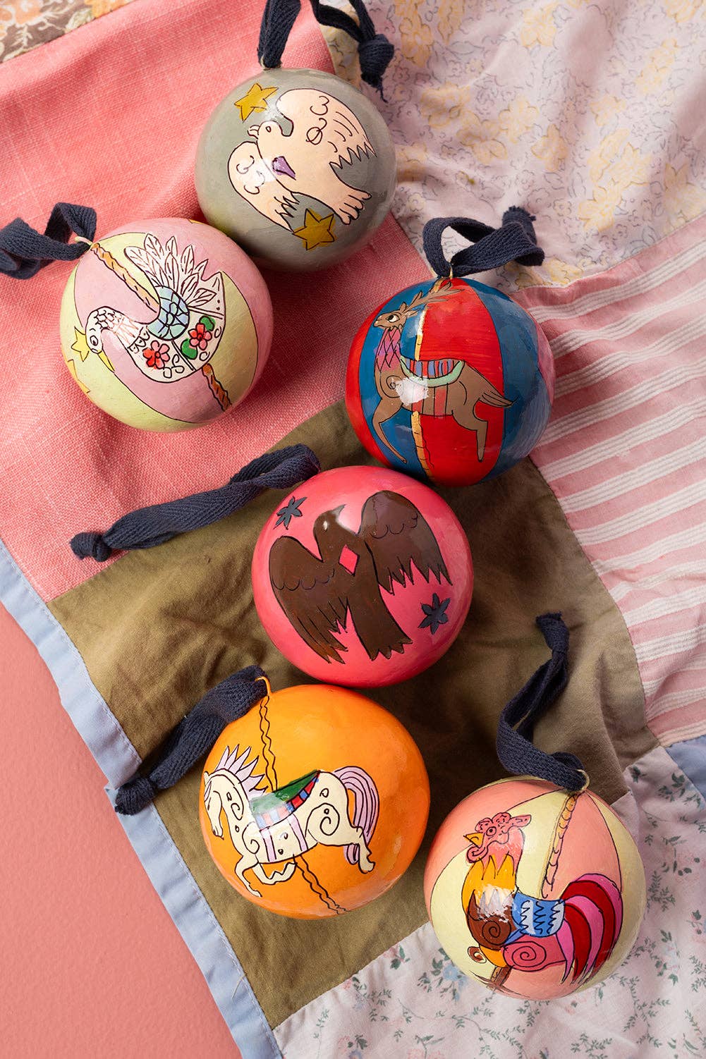 Swan Carousel Papier Mache Bauble