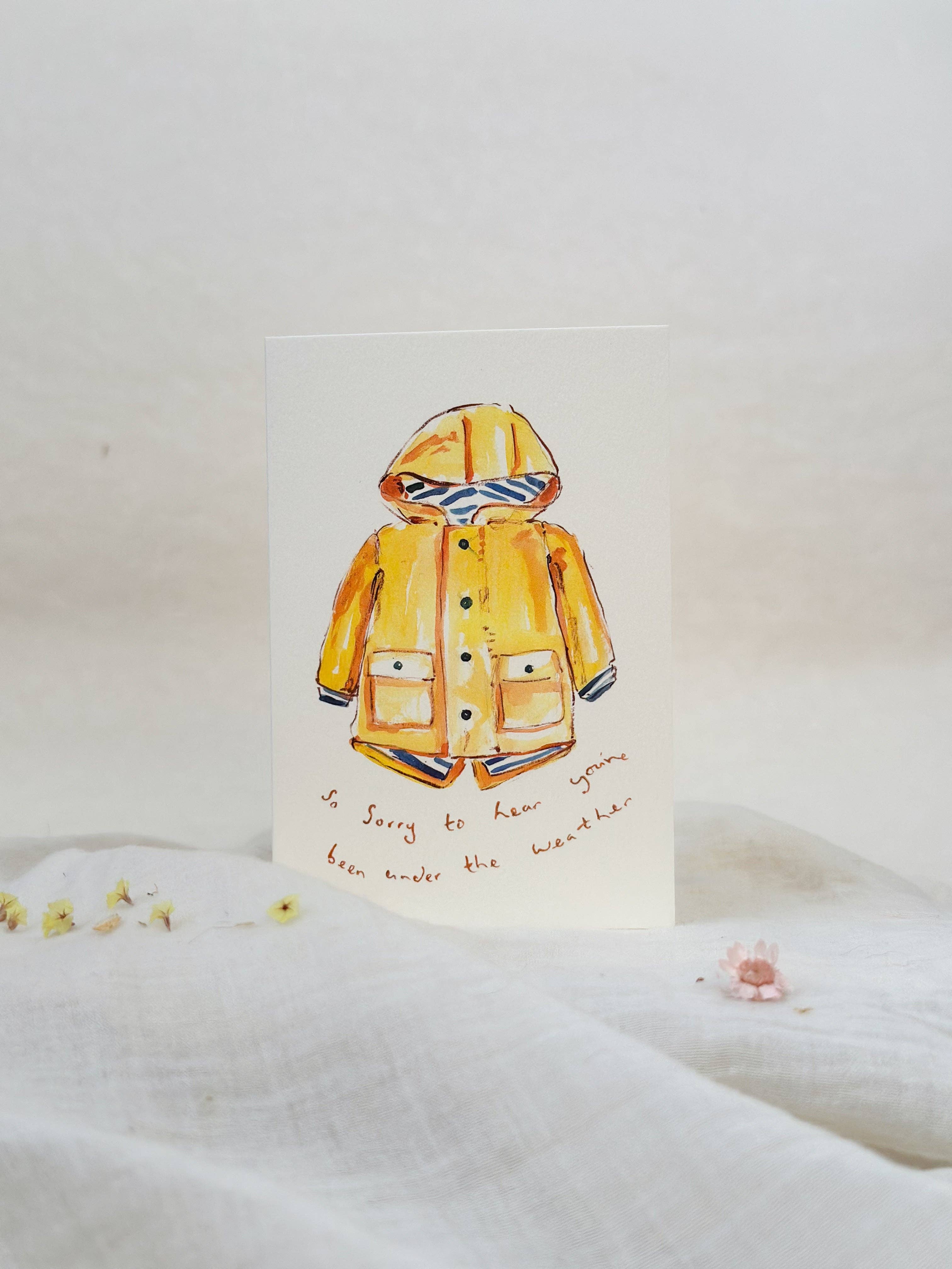 Under the weather - get well soon card