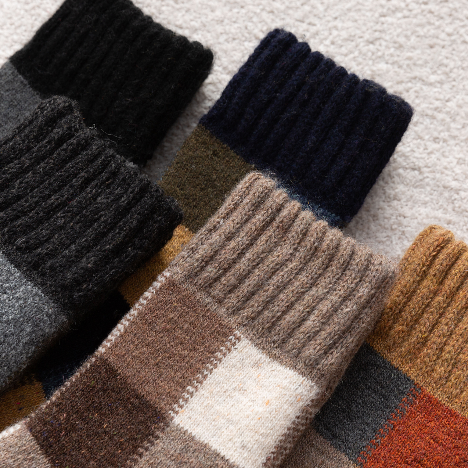 Men's Winter Multicoloured Thick Wool Socks | 2 Colours Available