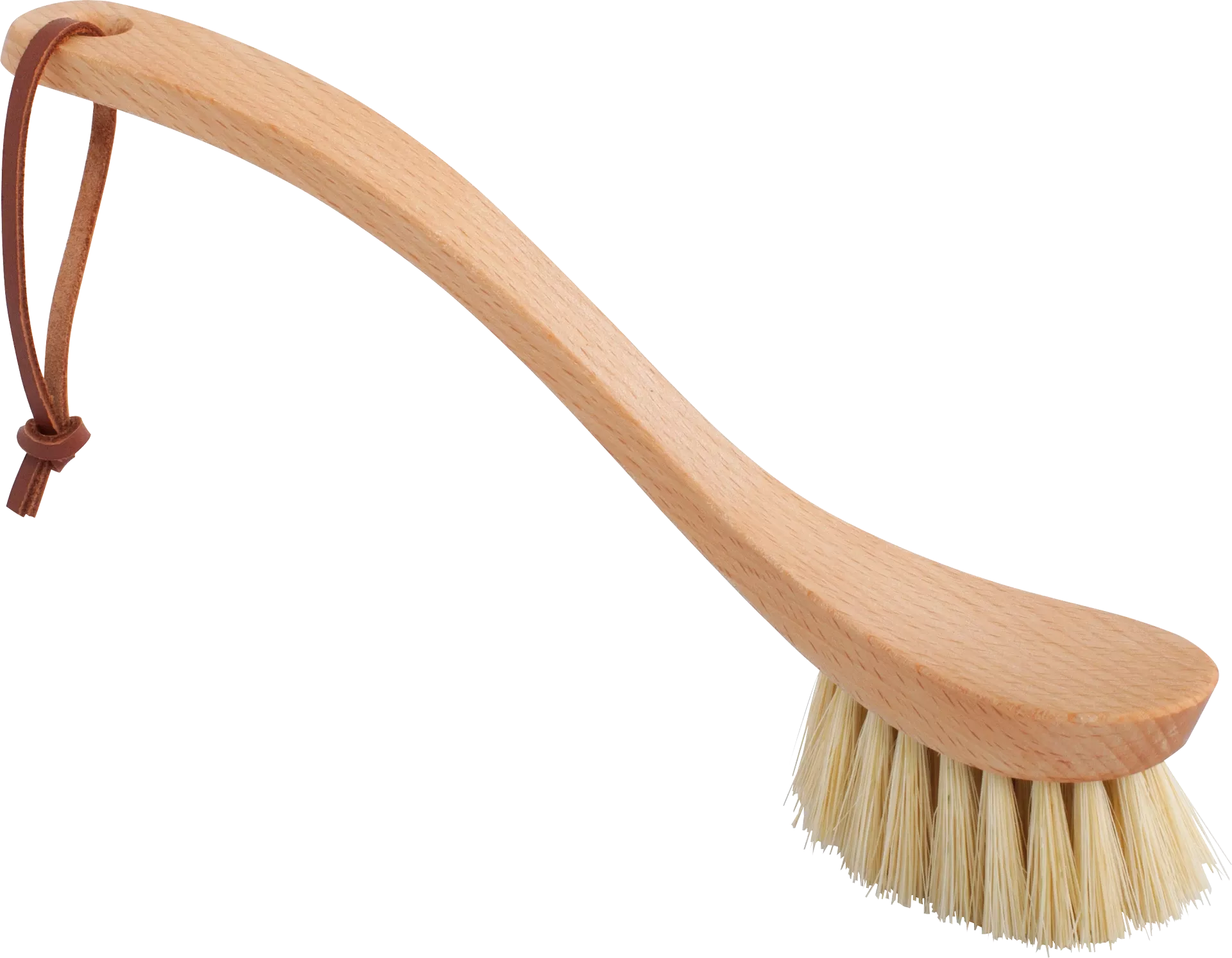 Wooden Dish Brush with Curved Handle | Strong