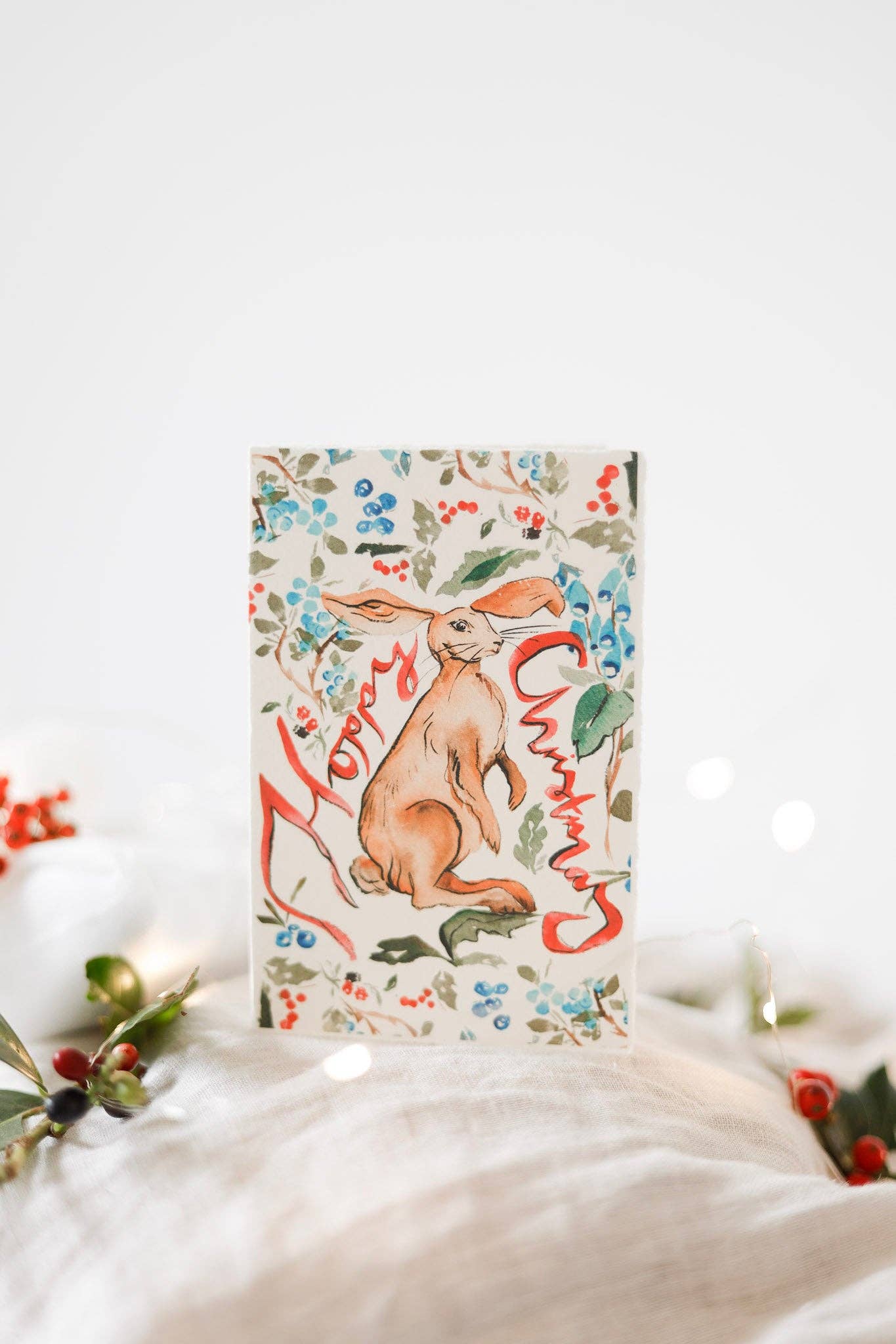 'Hoppy Christmas' Rabbit Card