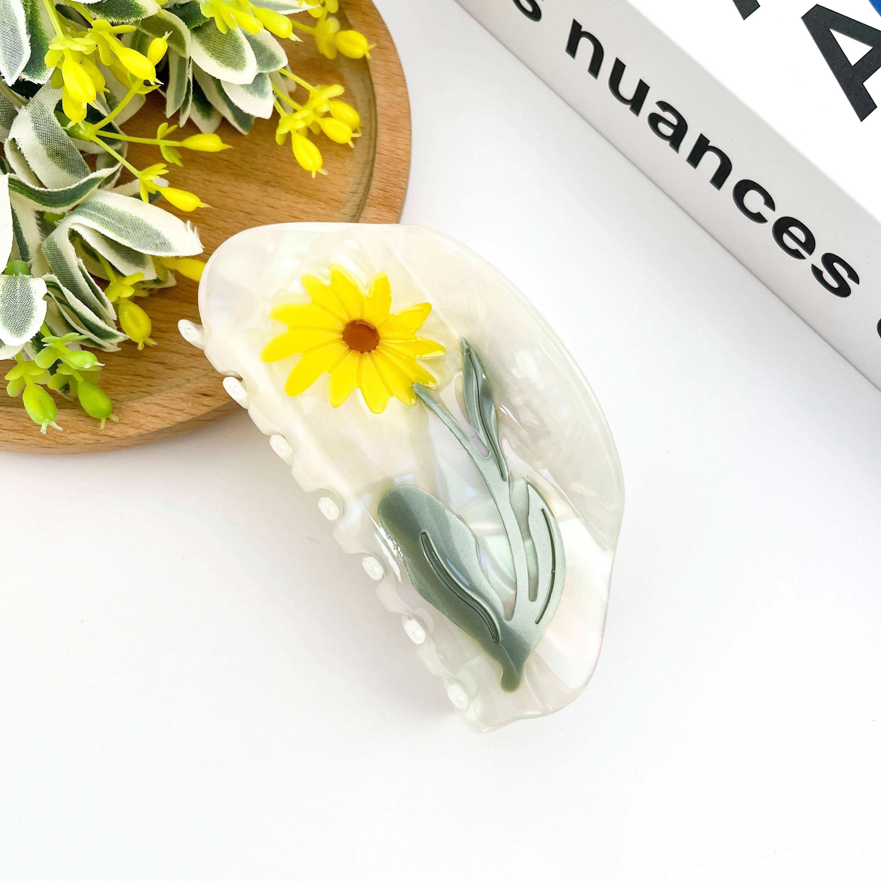 Yellow Flower Hair Claw