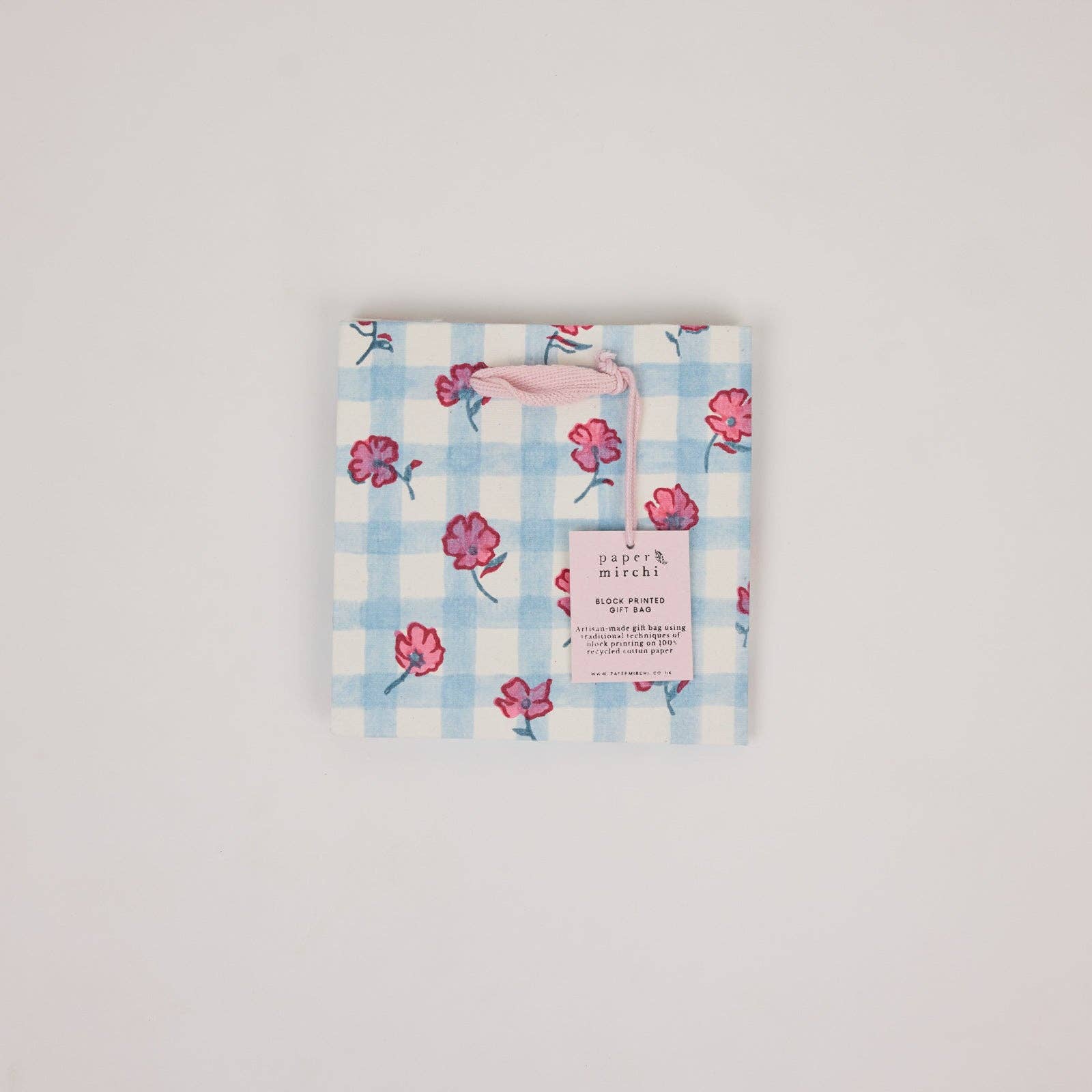 Block Printed Gift Bags (Small) - Pink Sorbet