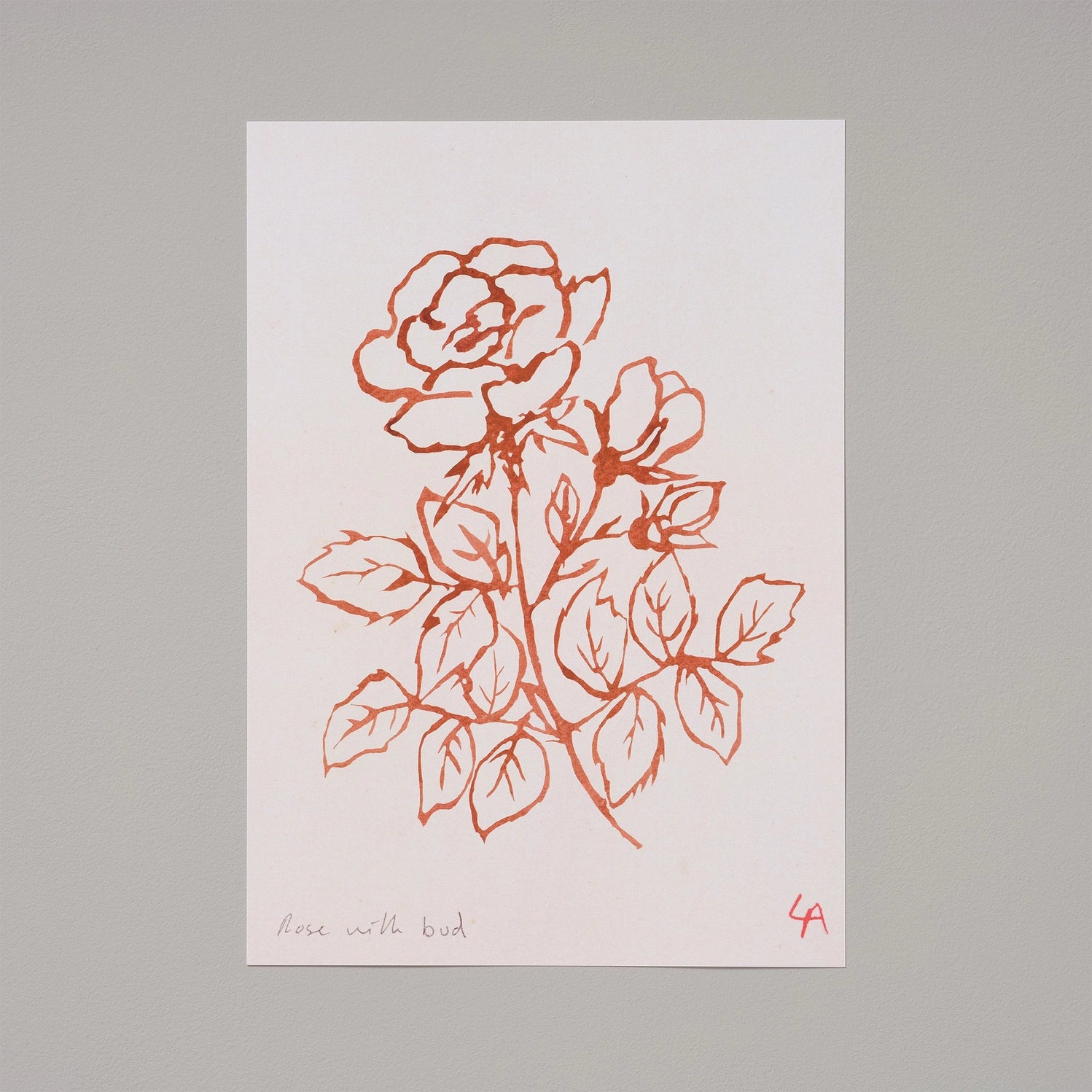 Rose with Bud Art Print