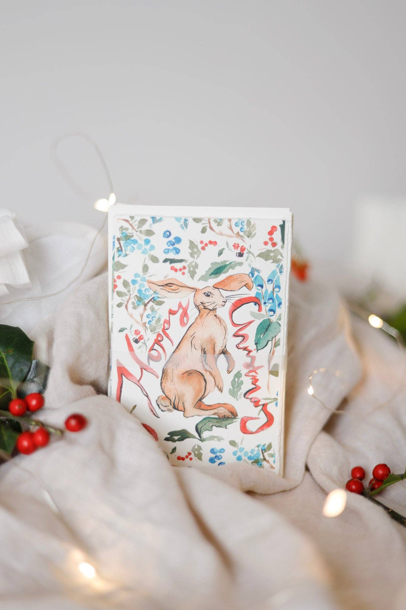 'Hoppy Christmas' Rabbit Card