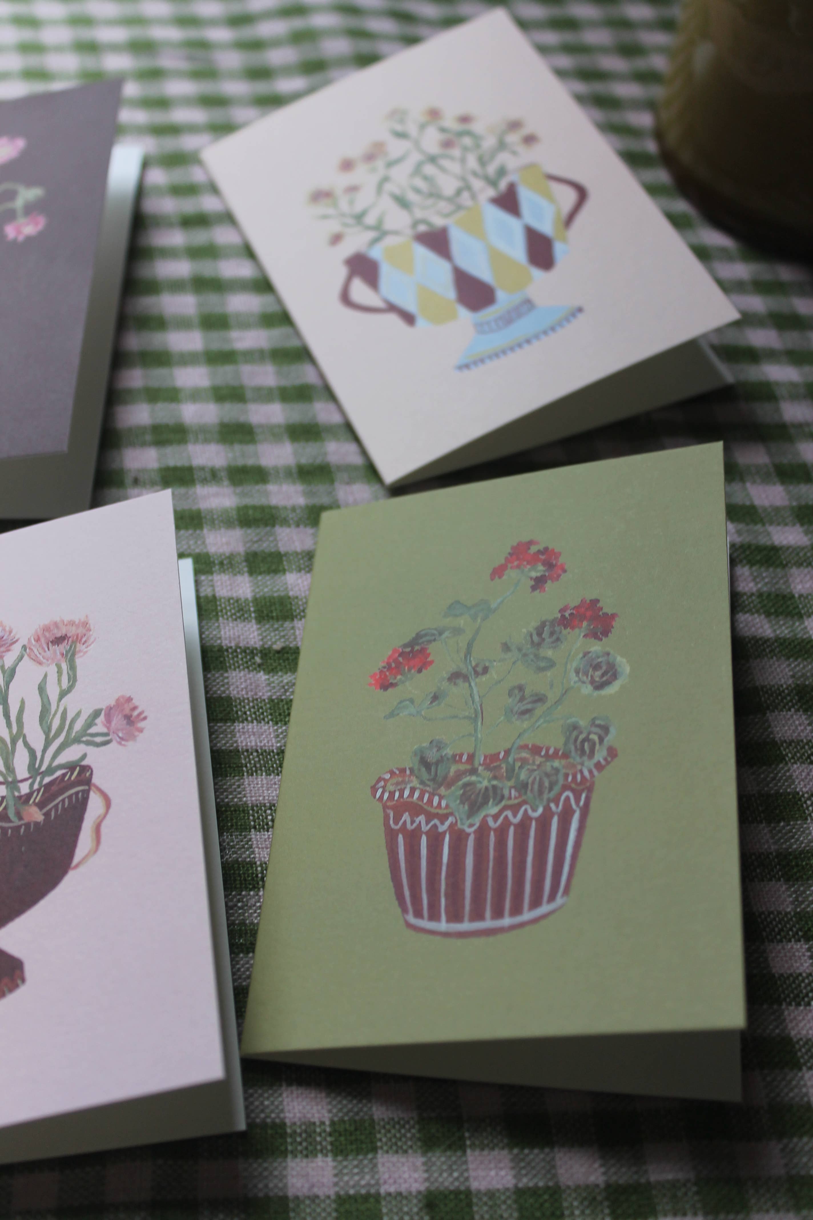 Red Geraniums mini card