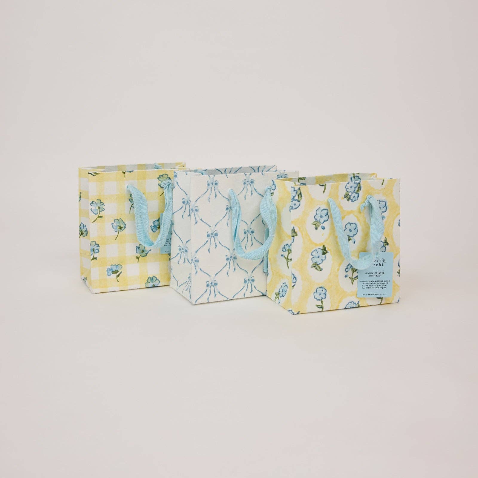 Block Printed Gift Bags (Small) - Alaska