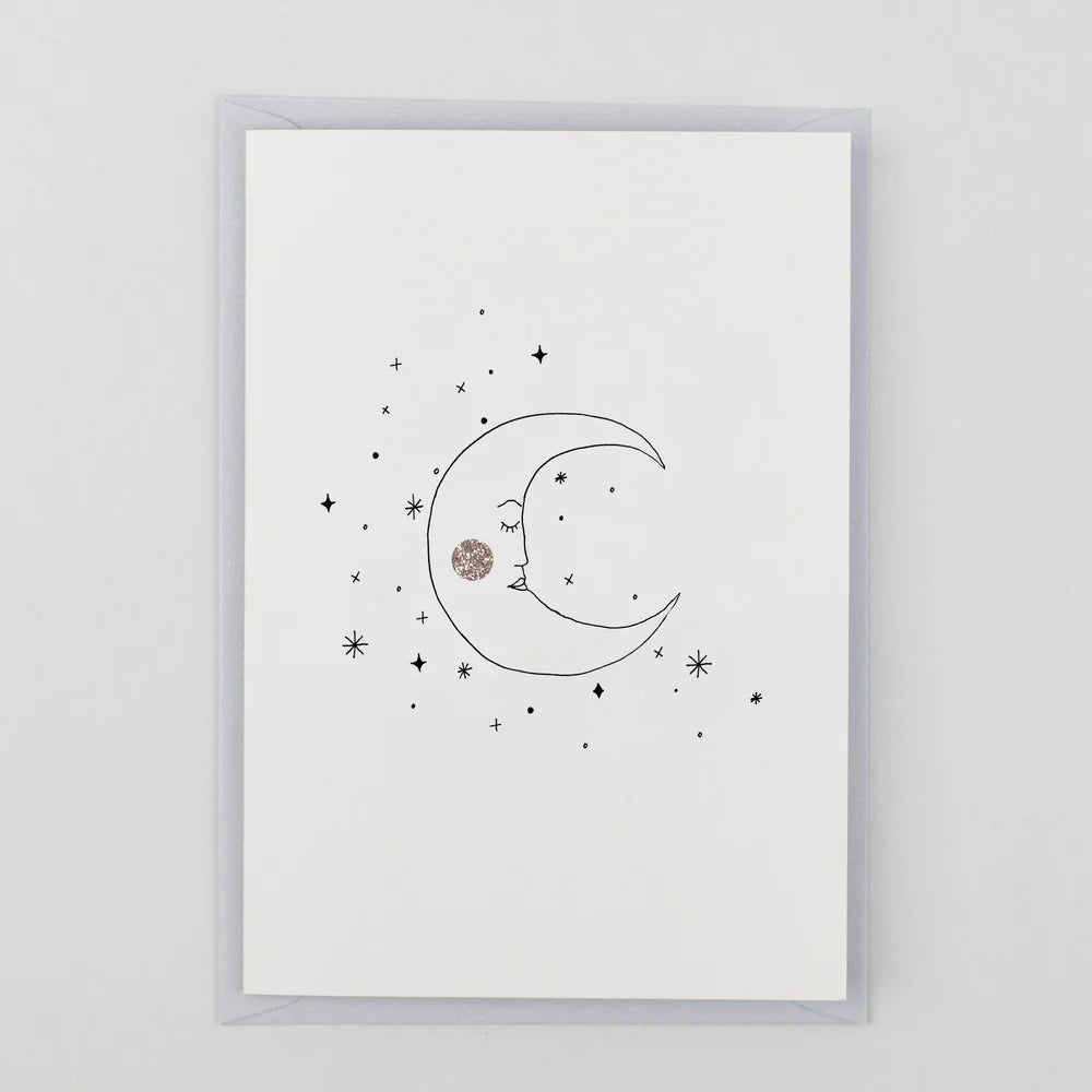 Moonface Greetings Card