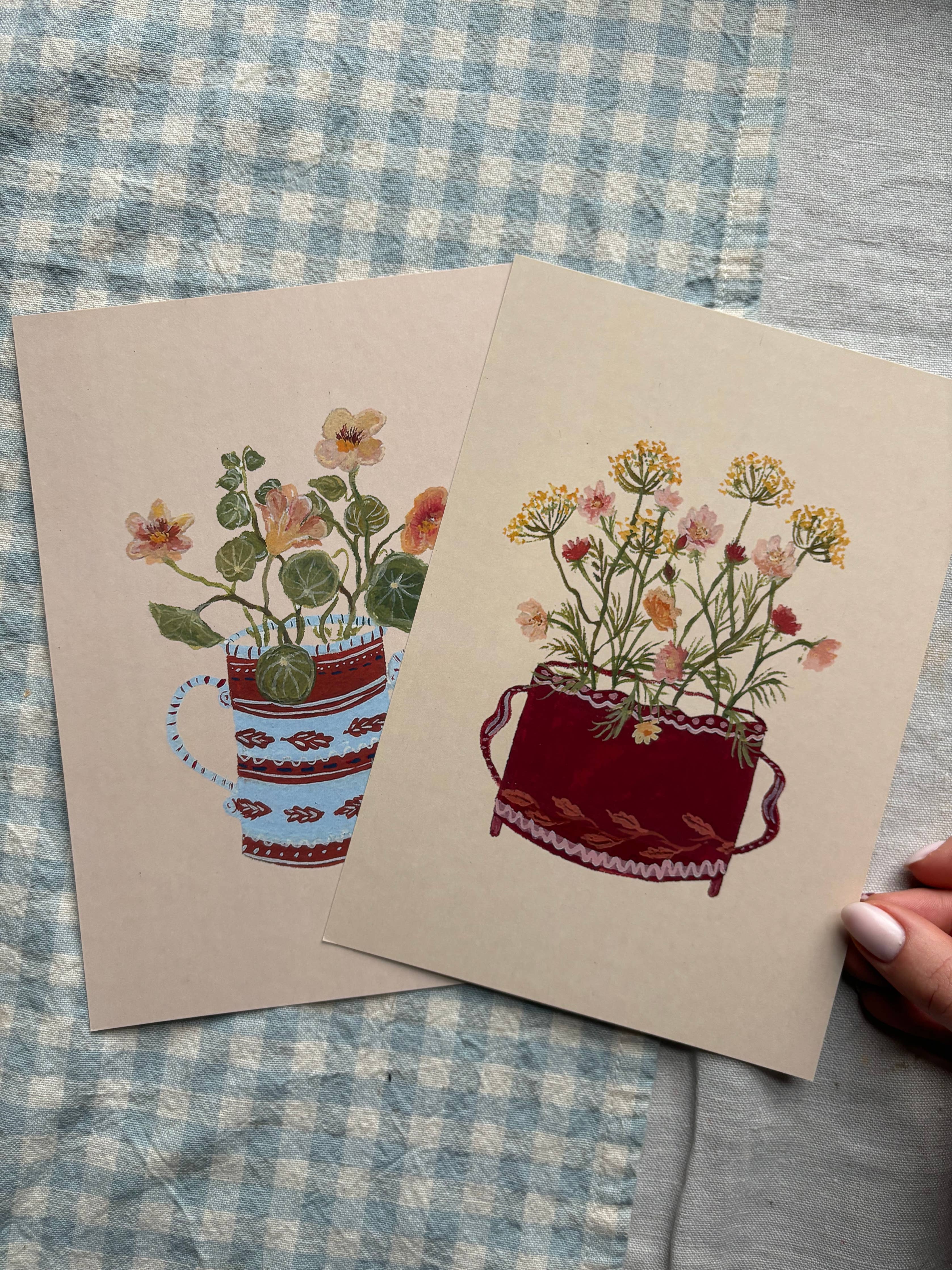 Apricot Nasturtium Print | A5