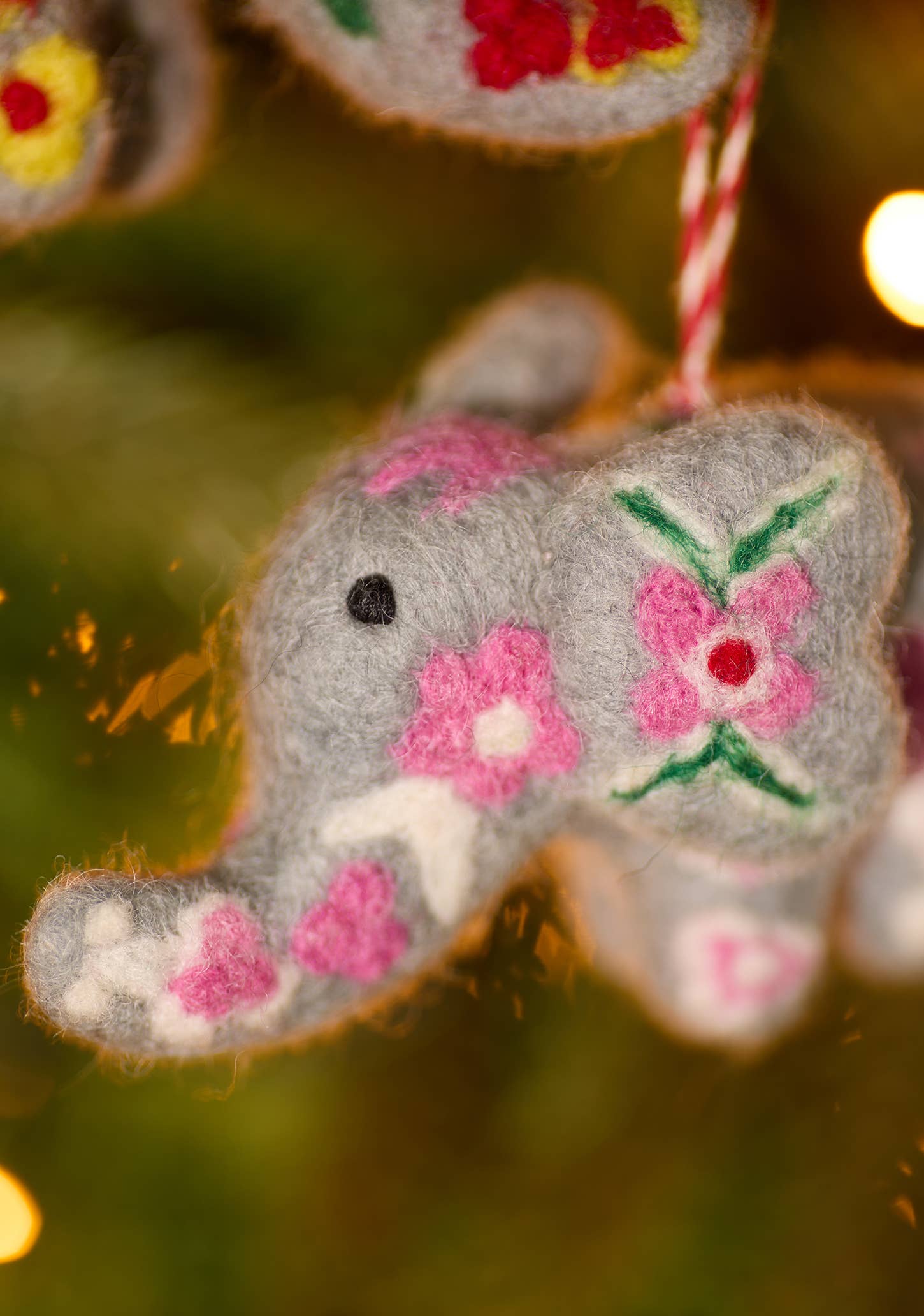 Embroidered Felt Elephant Decoration | 2 Designs Available