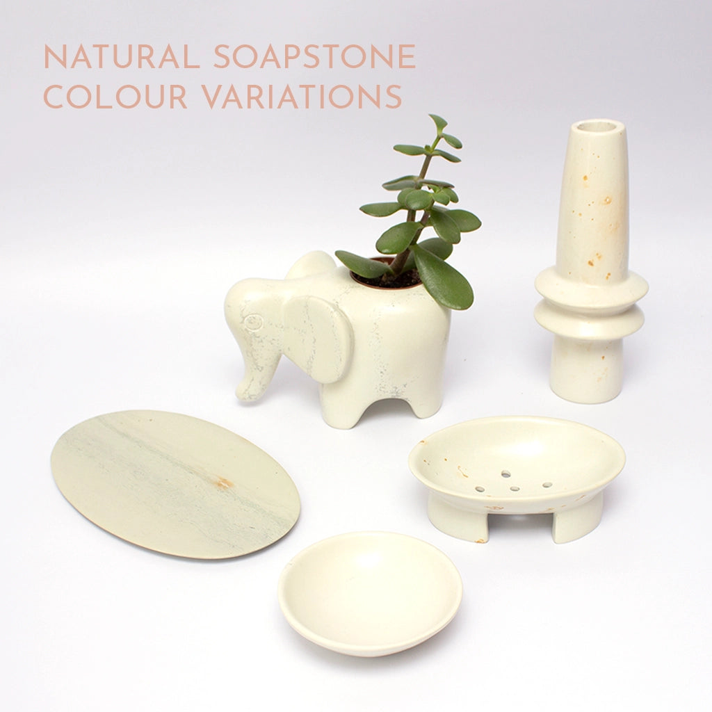 Soapstone Oval Soap Dish | 2 Colours Available