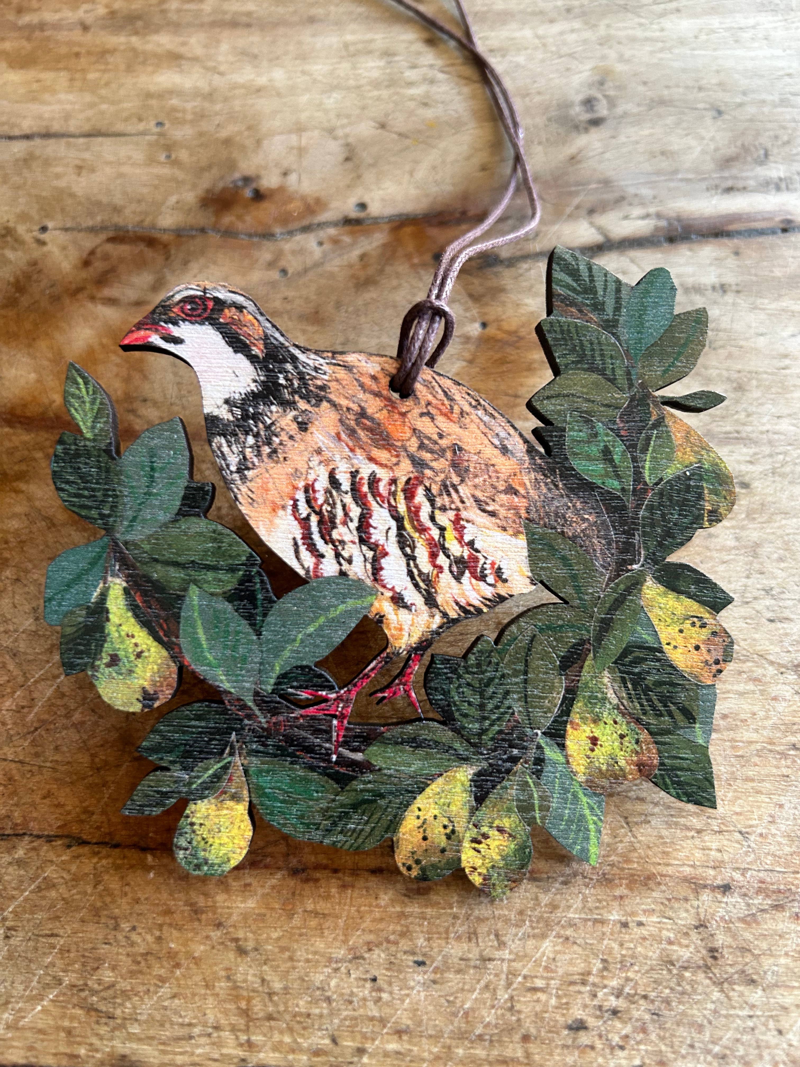 Wooden Partridge Decoration