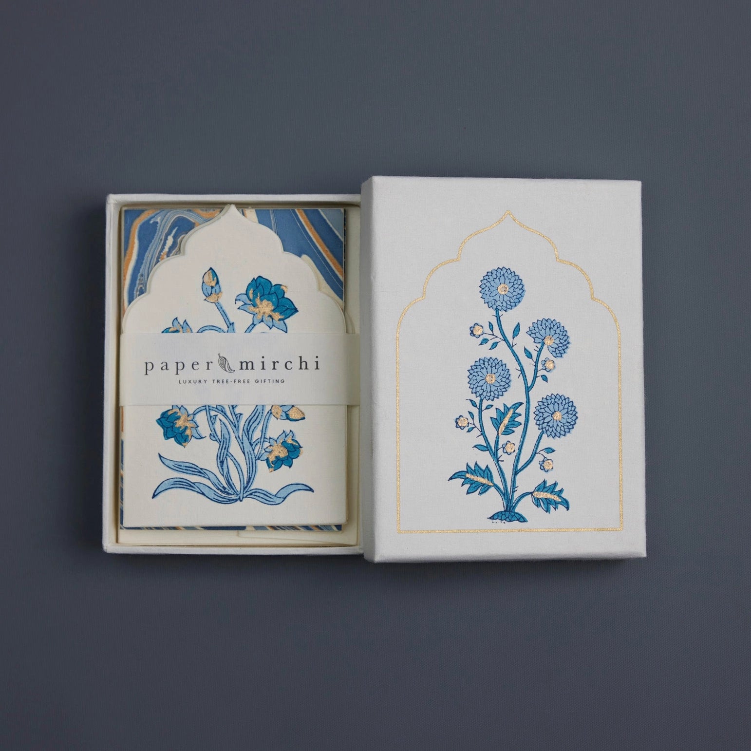 Boxed Artisan Block Printed Card Sets | 2 Colours Available