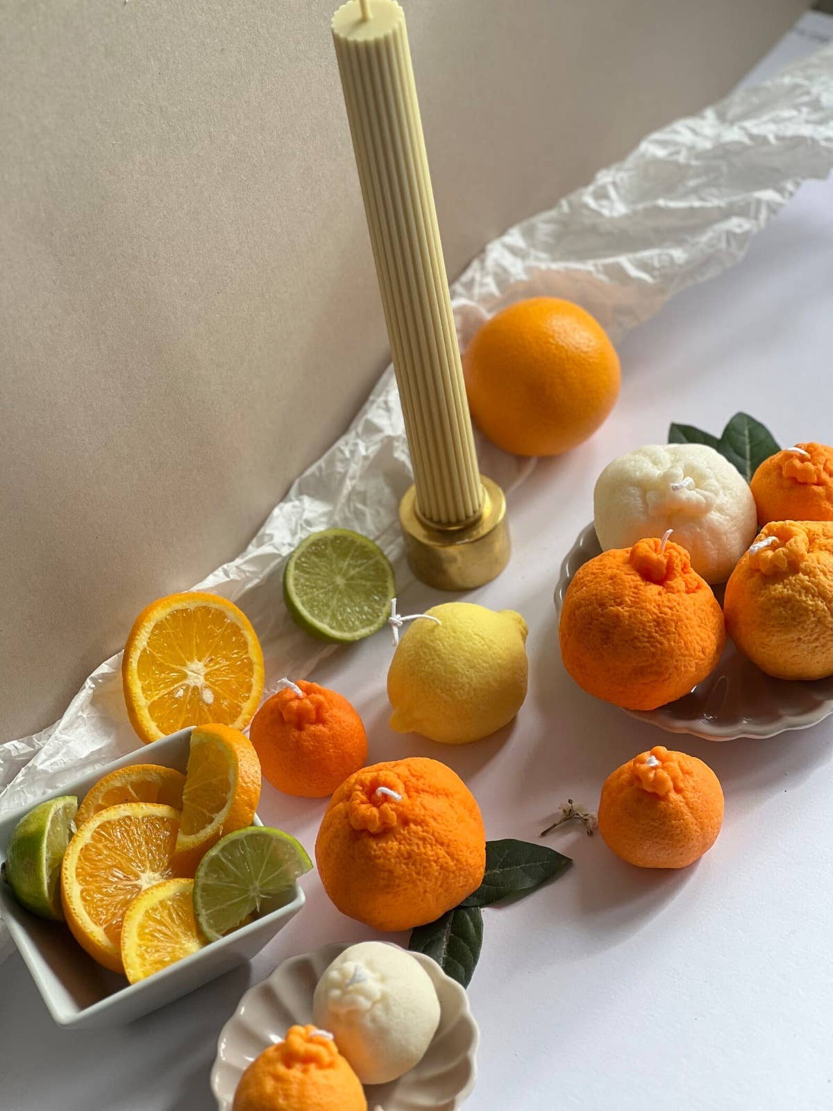 Soy wax Unscented Orange shaped candle | Orange | Large