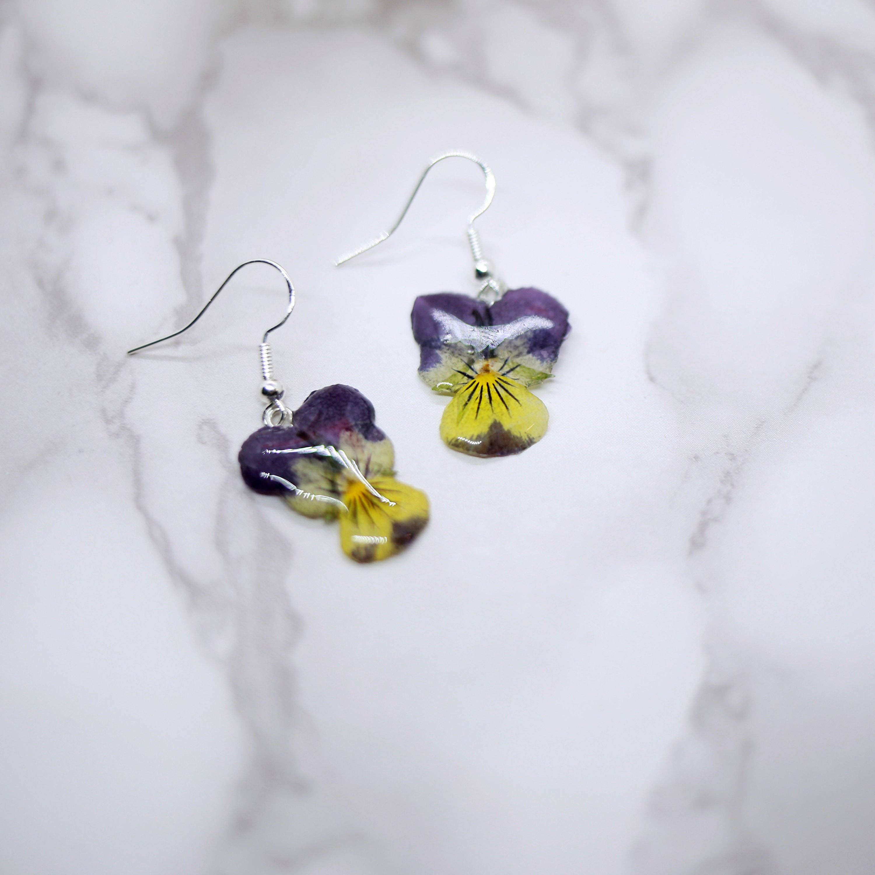 Pansies Dangle Earring (Violas)