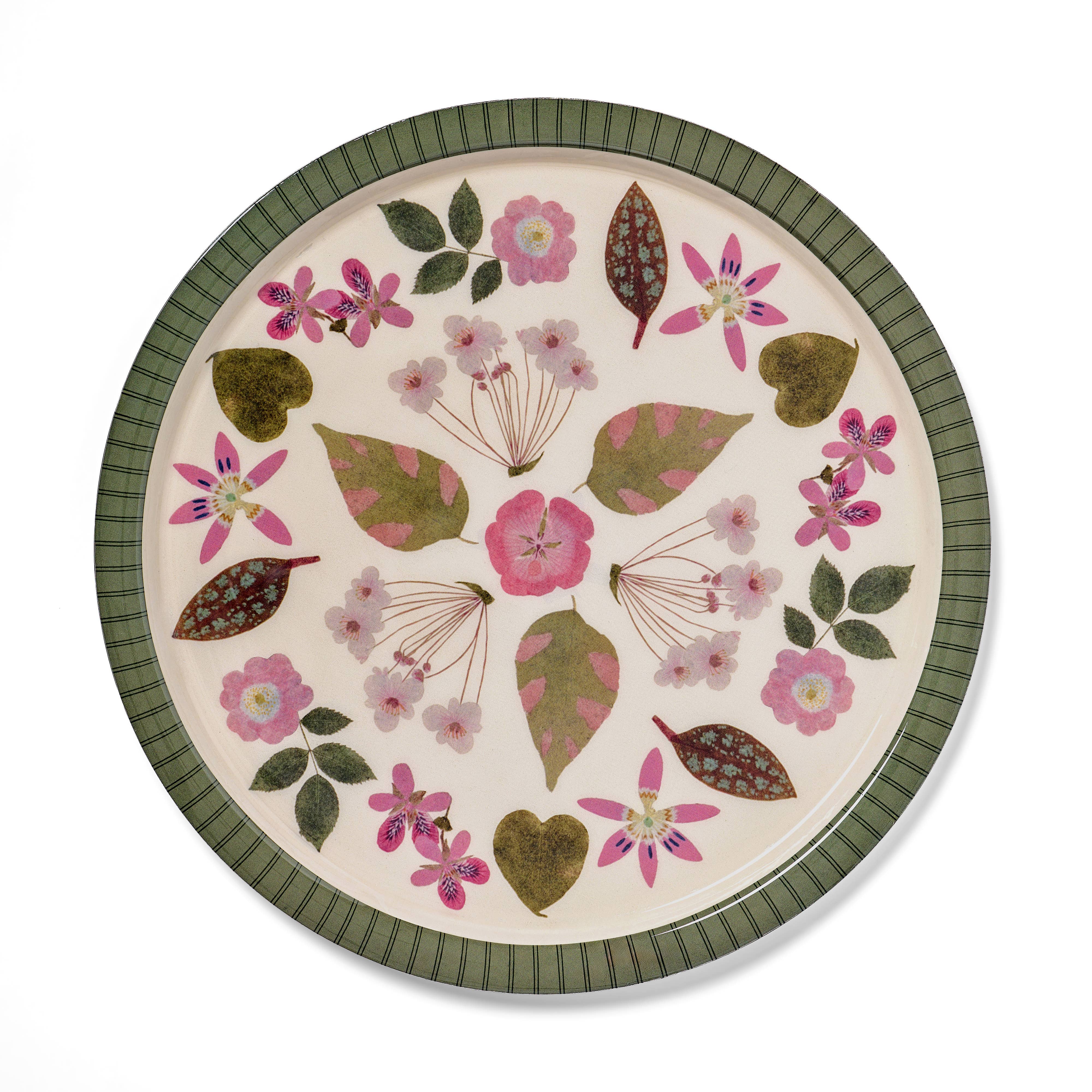 Large Round Enamel Serving Tray | The Living Herbarium