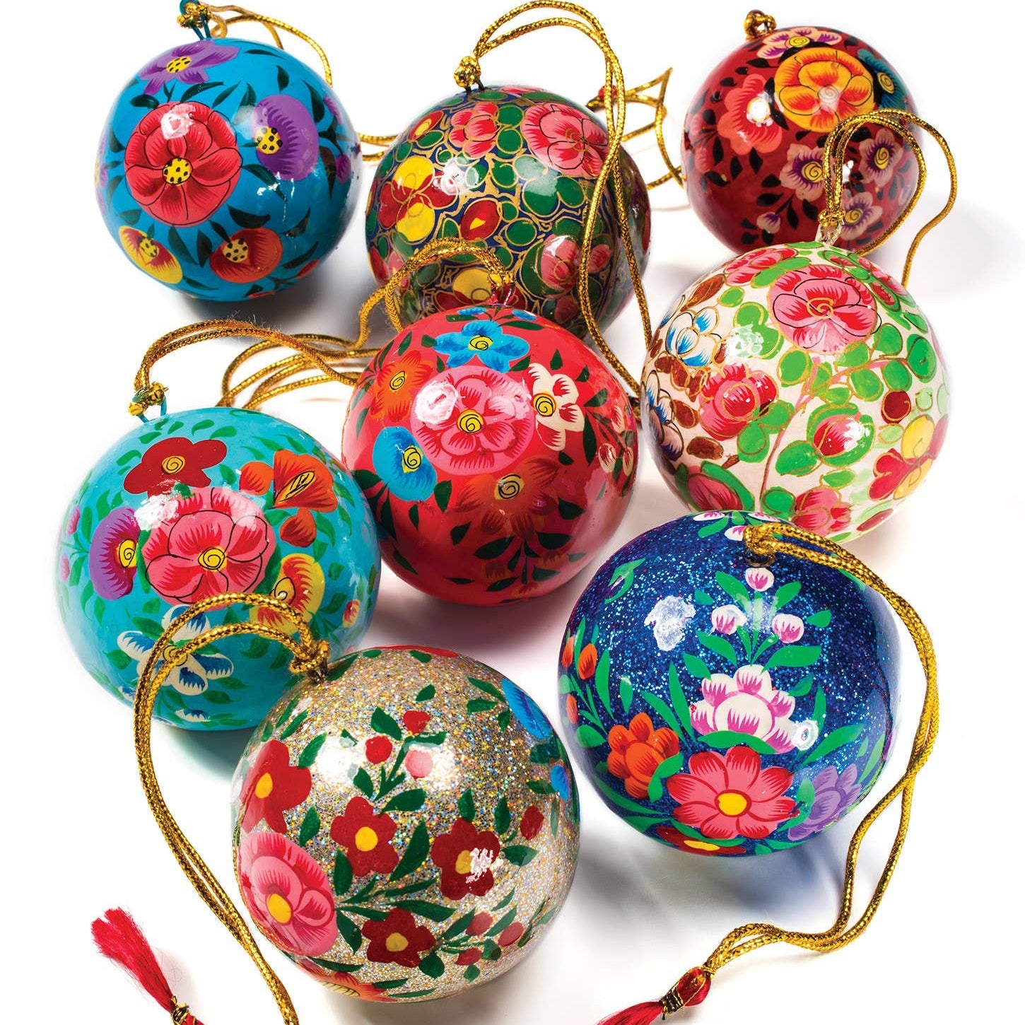 Large Hand Painted Papier Mache Bauble | 8 Colours Available