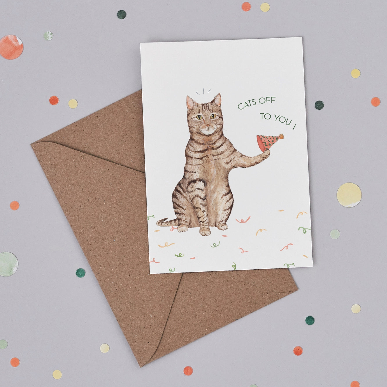 'Cats Off To You' Greetings Card