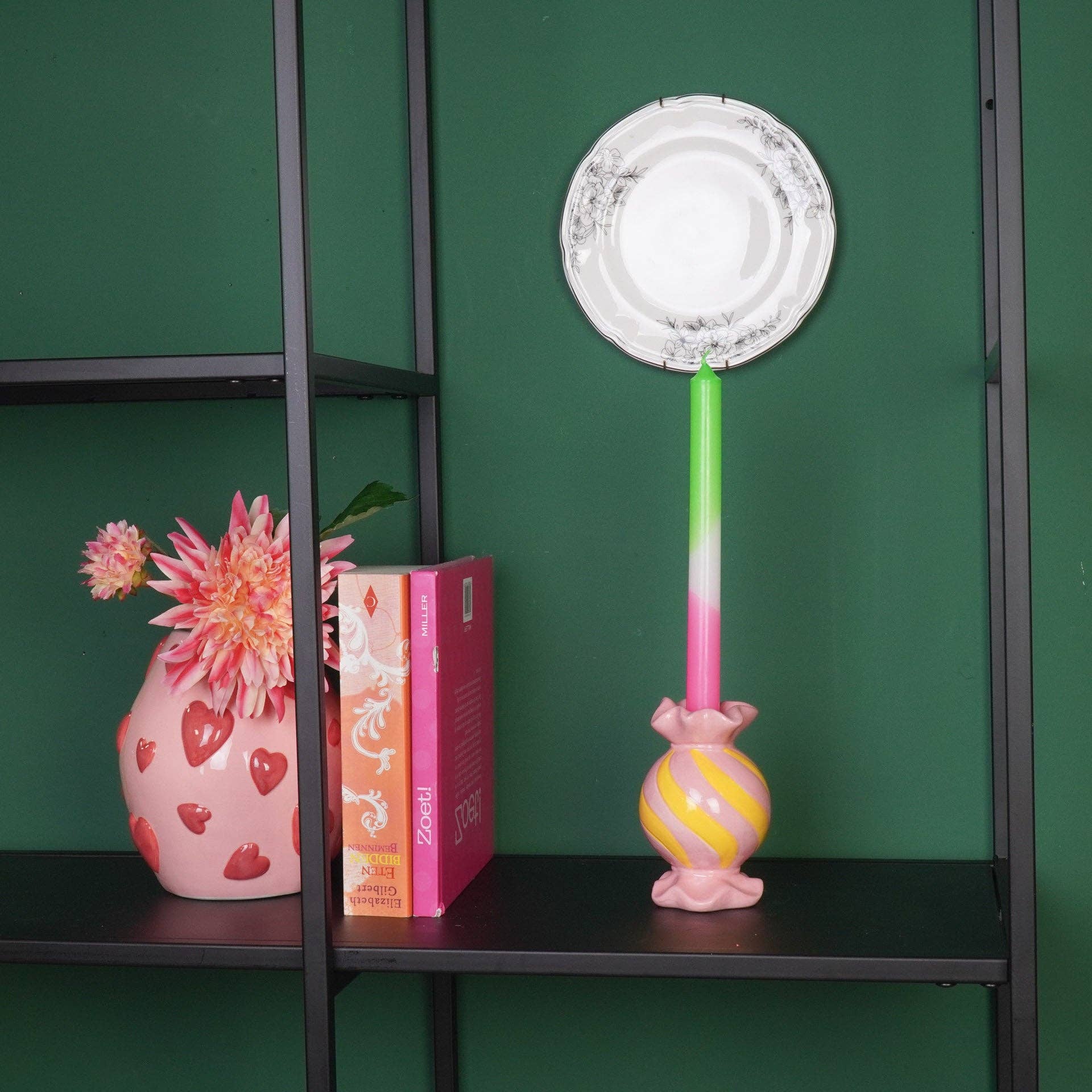Toffee Candy Candle Holder | Pink & Yellow