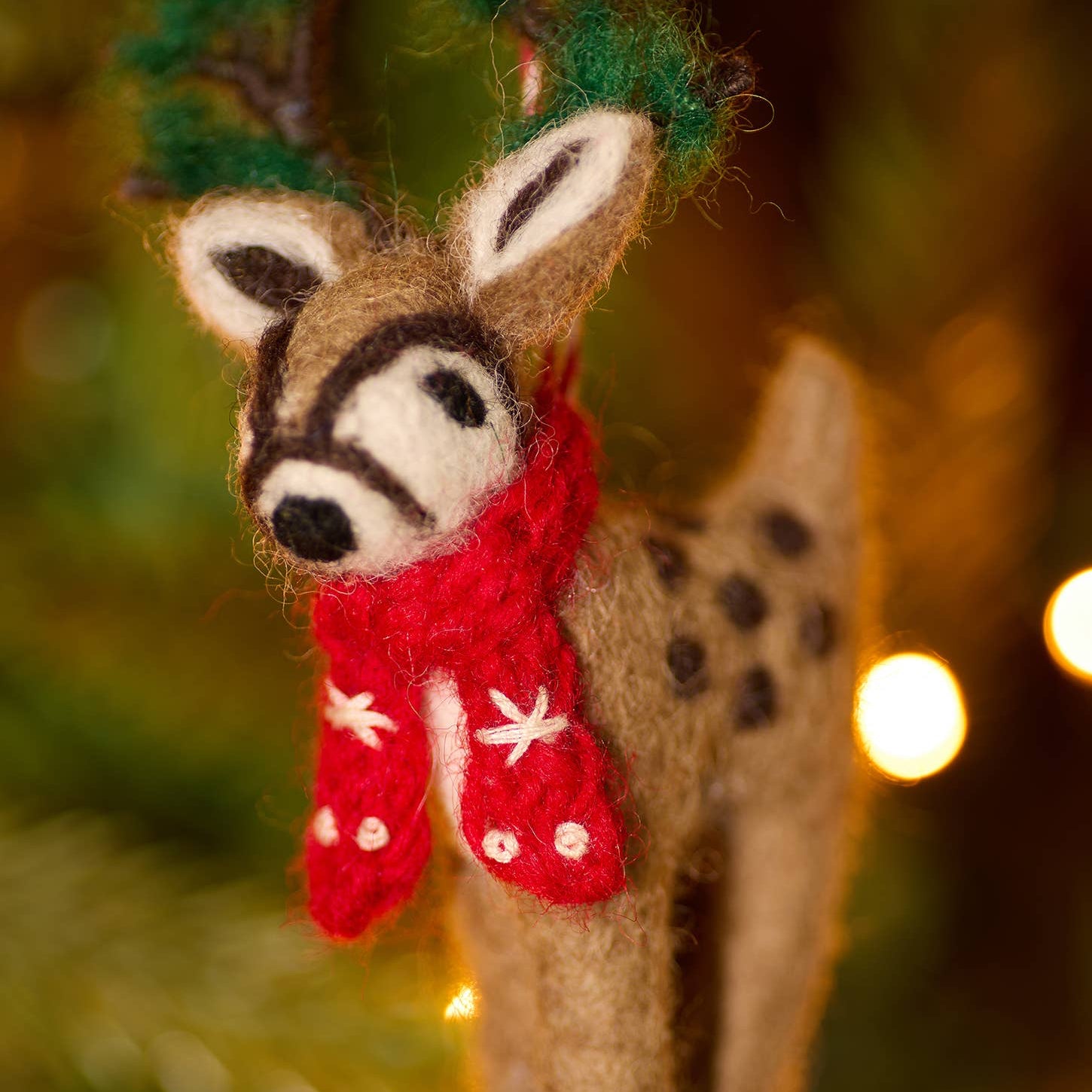 Embroidered Felt Reindeer Decoration