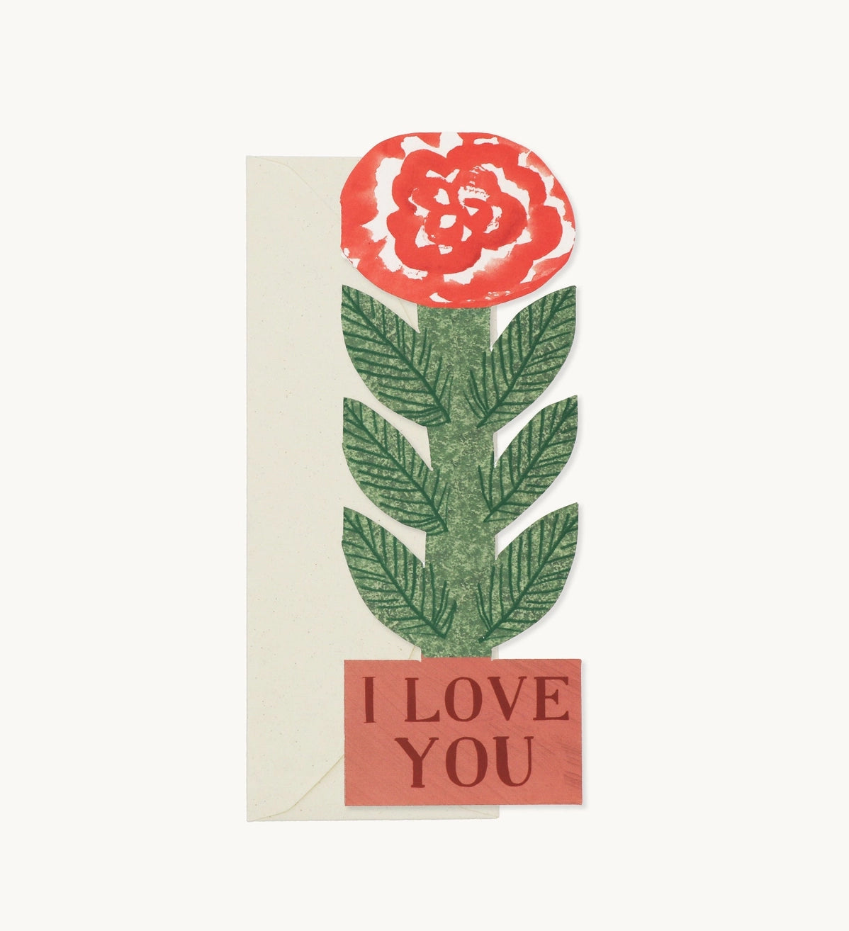 I Love You Tall Rose Card