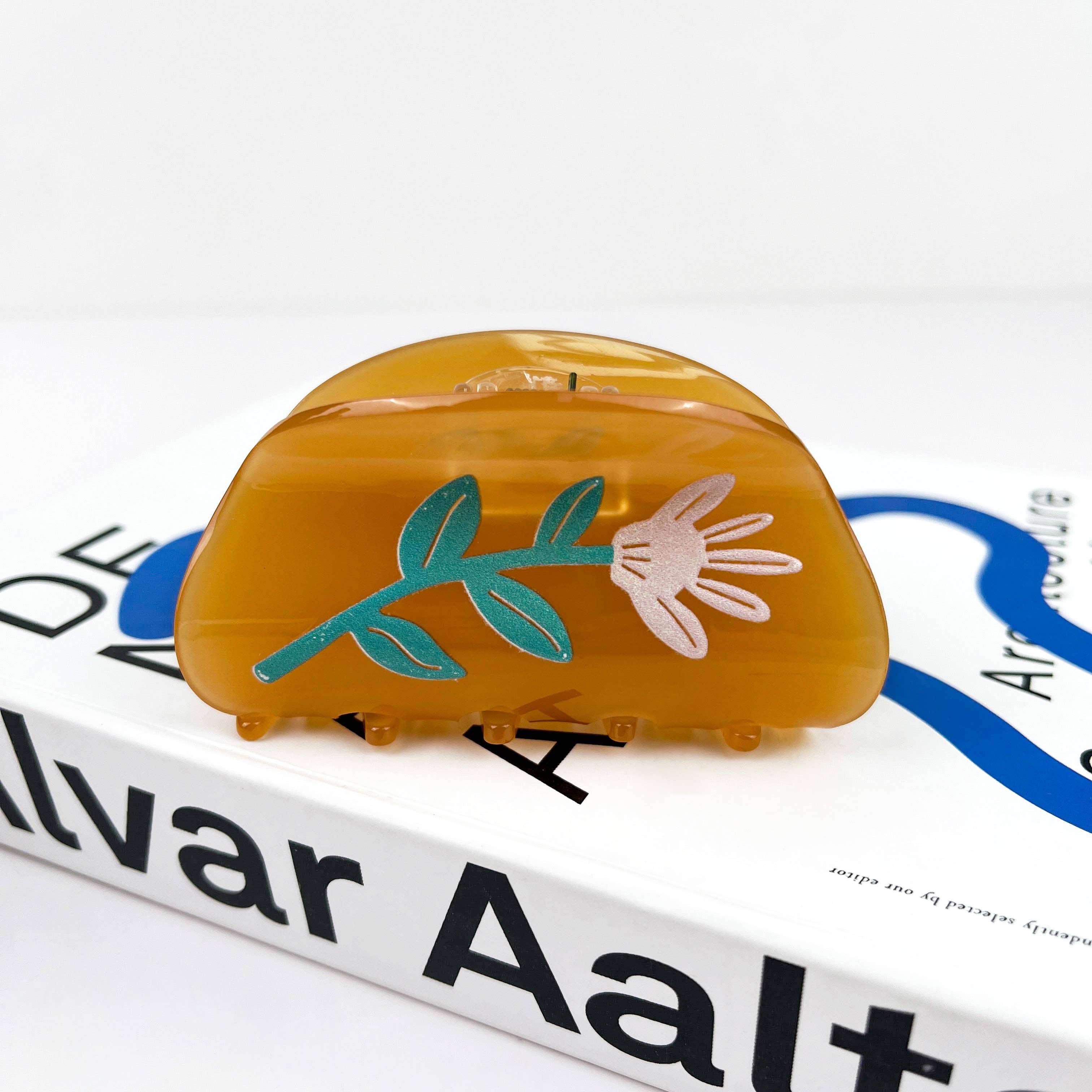 Brown Flower Hair Claw