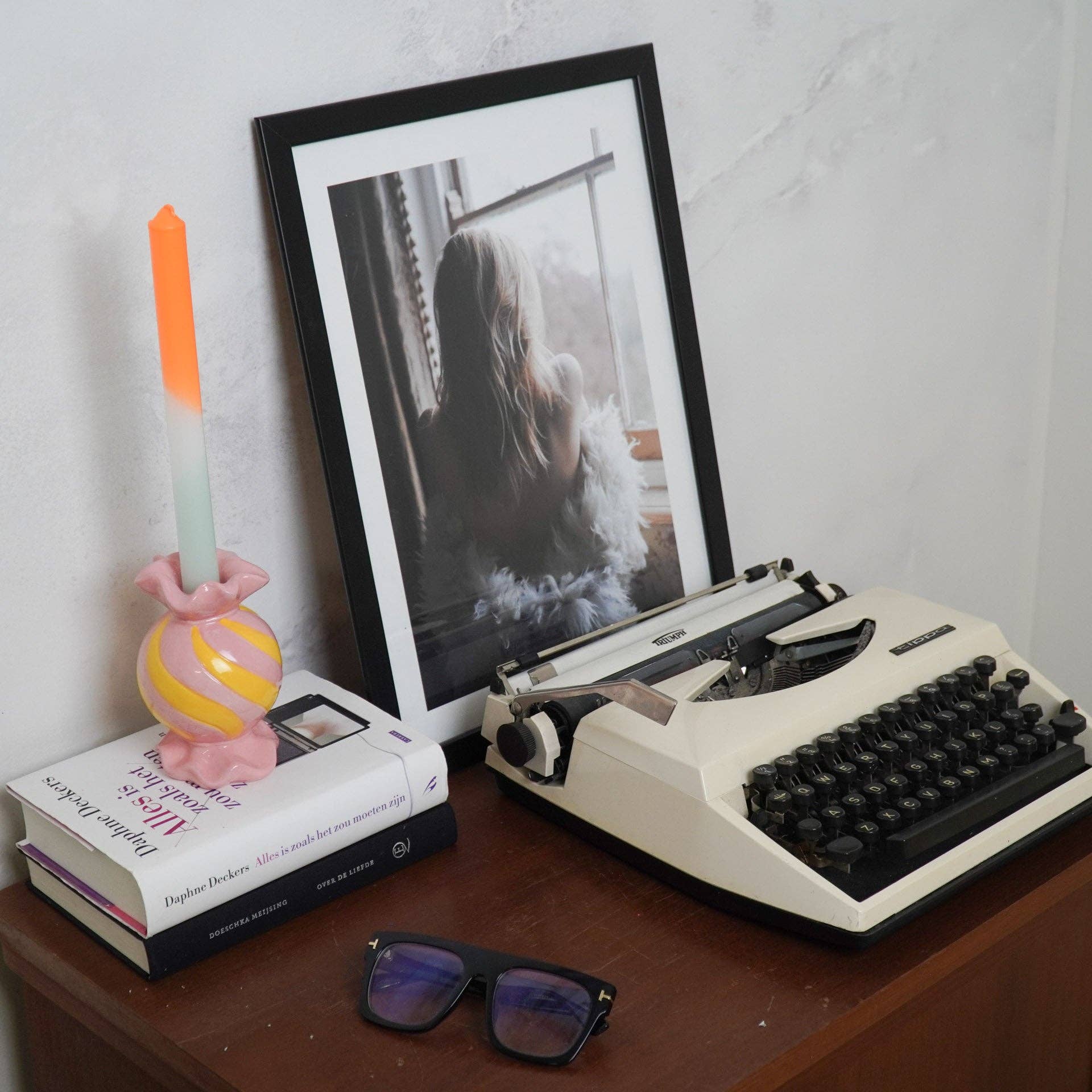 Toffee Candy Candle Holder | Pink & Yellow