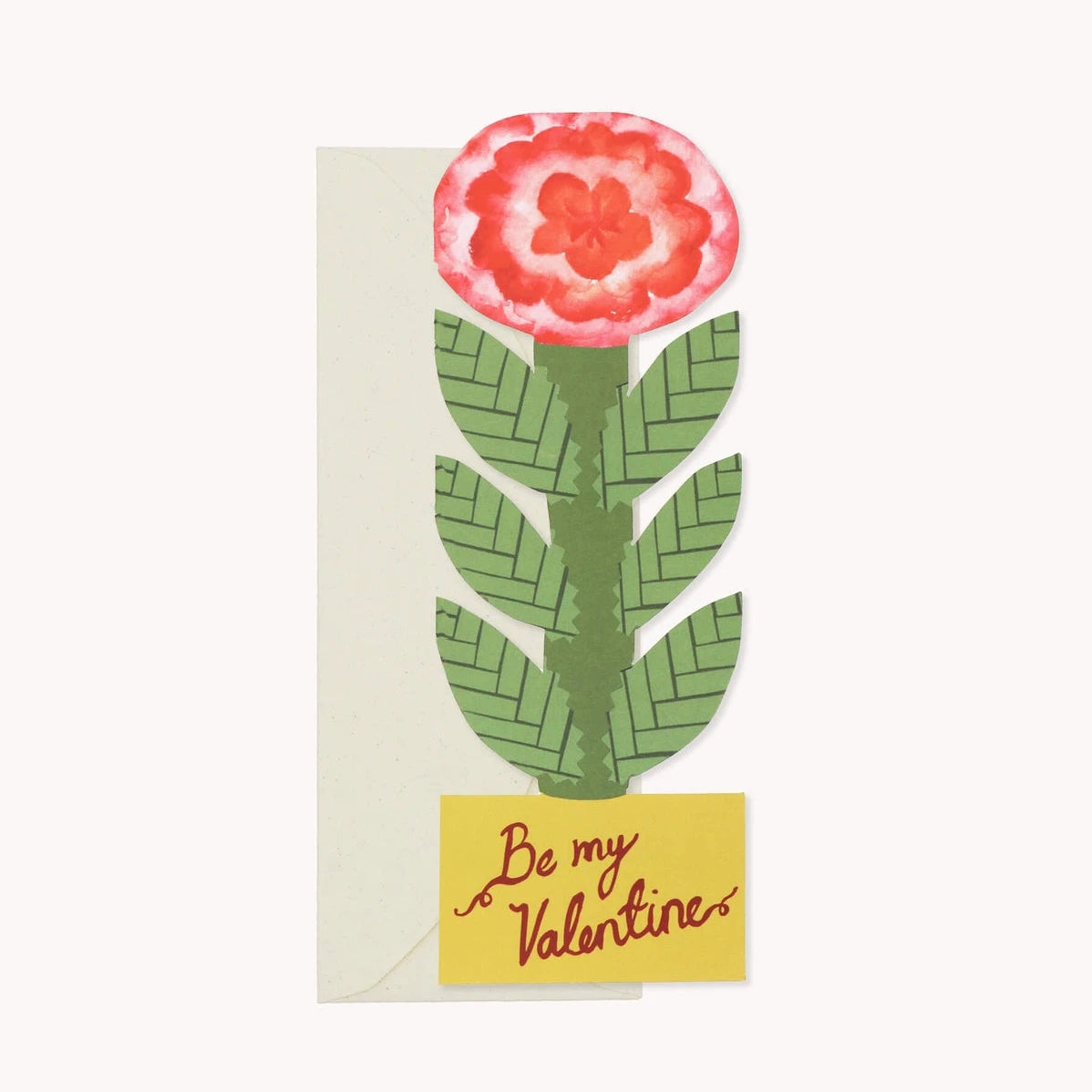 Be My Valentine Tall Flower Card