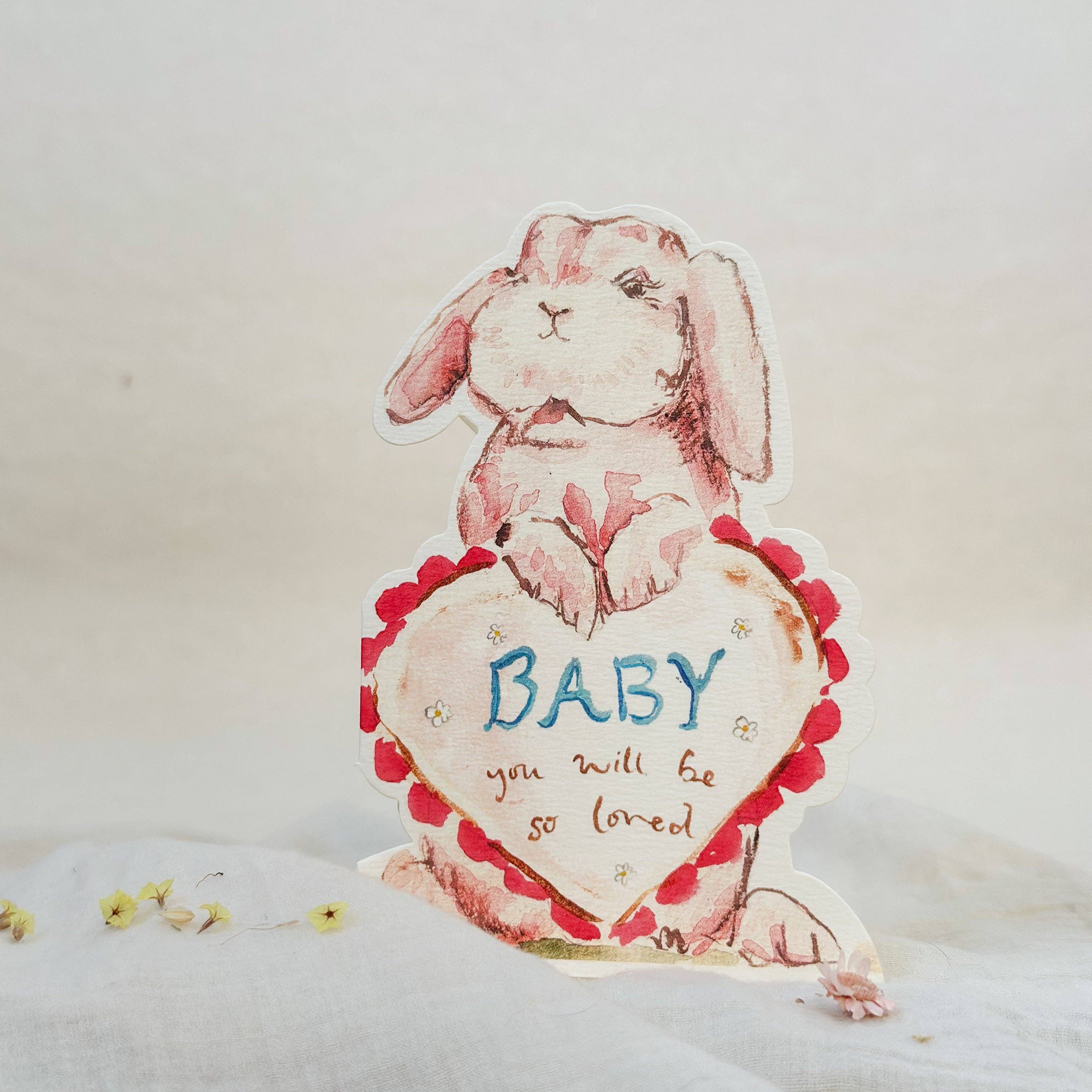 New Baby Bunny Shaped Card