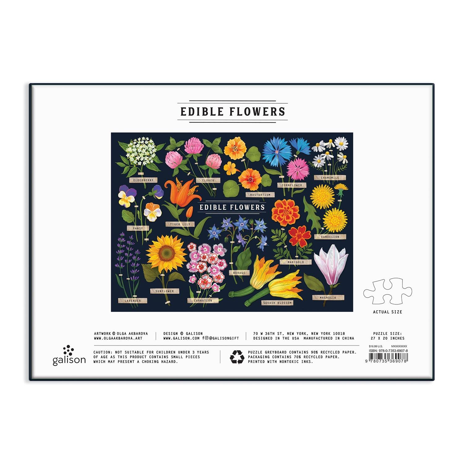1000 Piece Jigsaw Puzzle | Edible Flowers