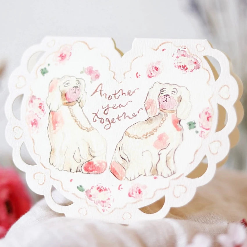 'Another Year Together' Heart Shaped Die Cut Card